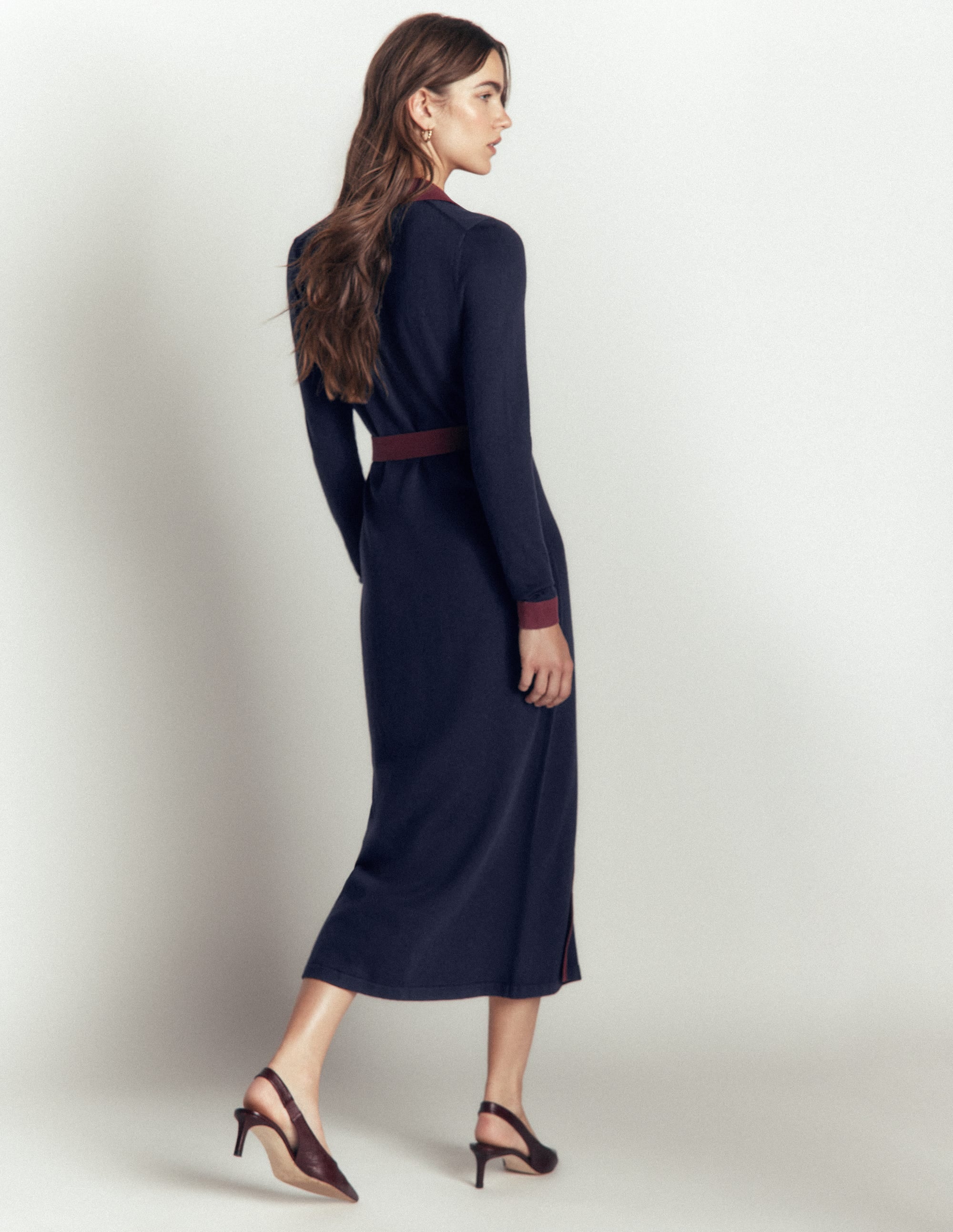 Jessica Knitted Shirt Dress-Evening Blue, Deep Wisteria - Image 3