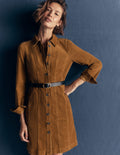 Rhoda Cord Short Dress-Gingerbread