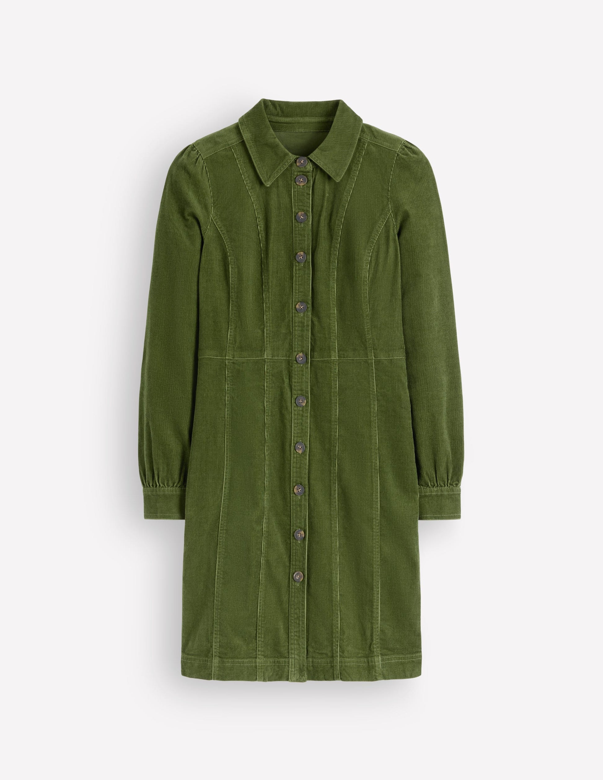 Rhoda Cord Short Dress-Forest Green-6