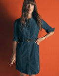 Zara Cord Short Dress-Storm Blue