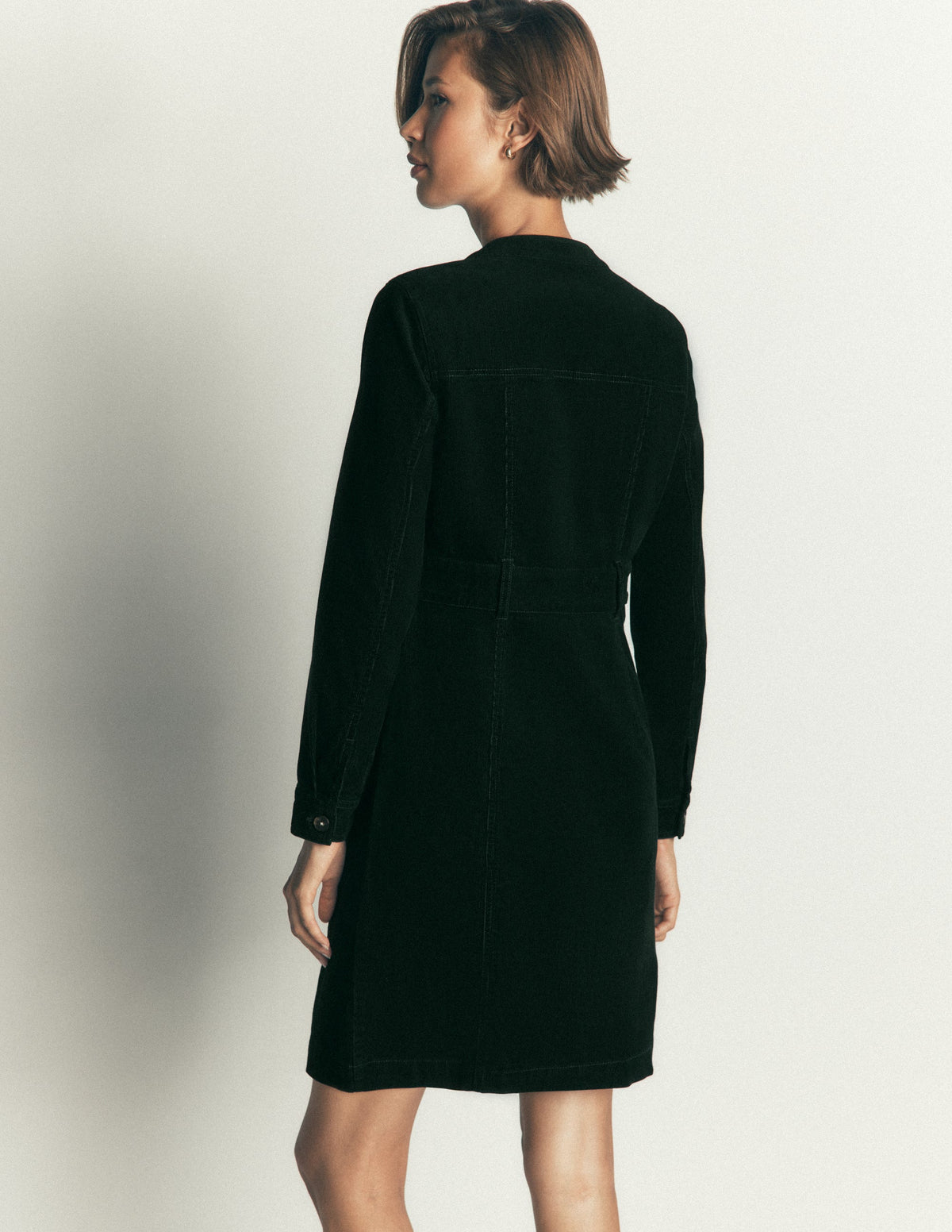 Zara Cord Short Dress-Midnight Emerald-3