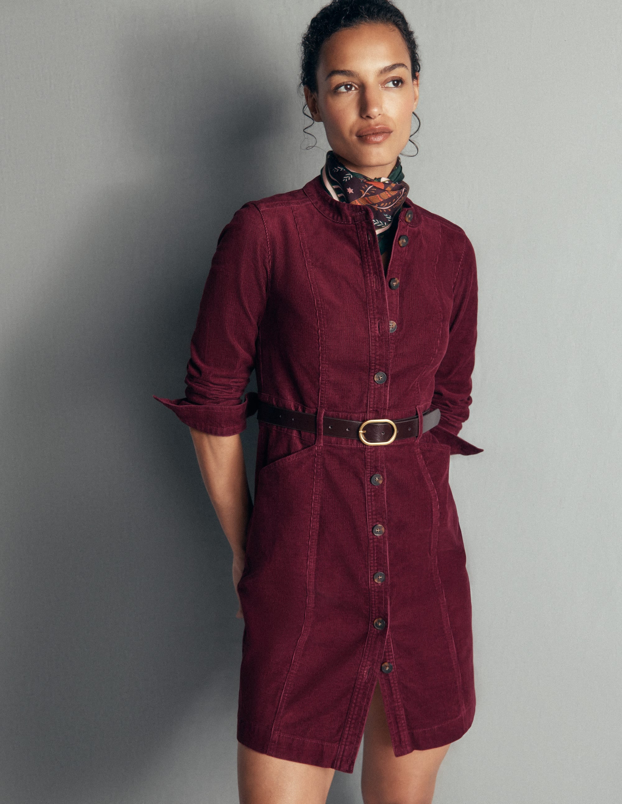 Zara Cord Short Dress-Deep Wisteria - Image 1