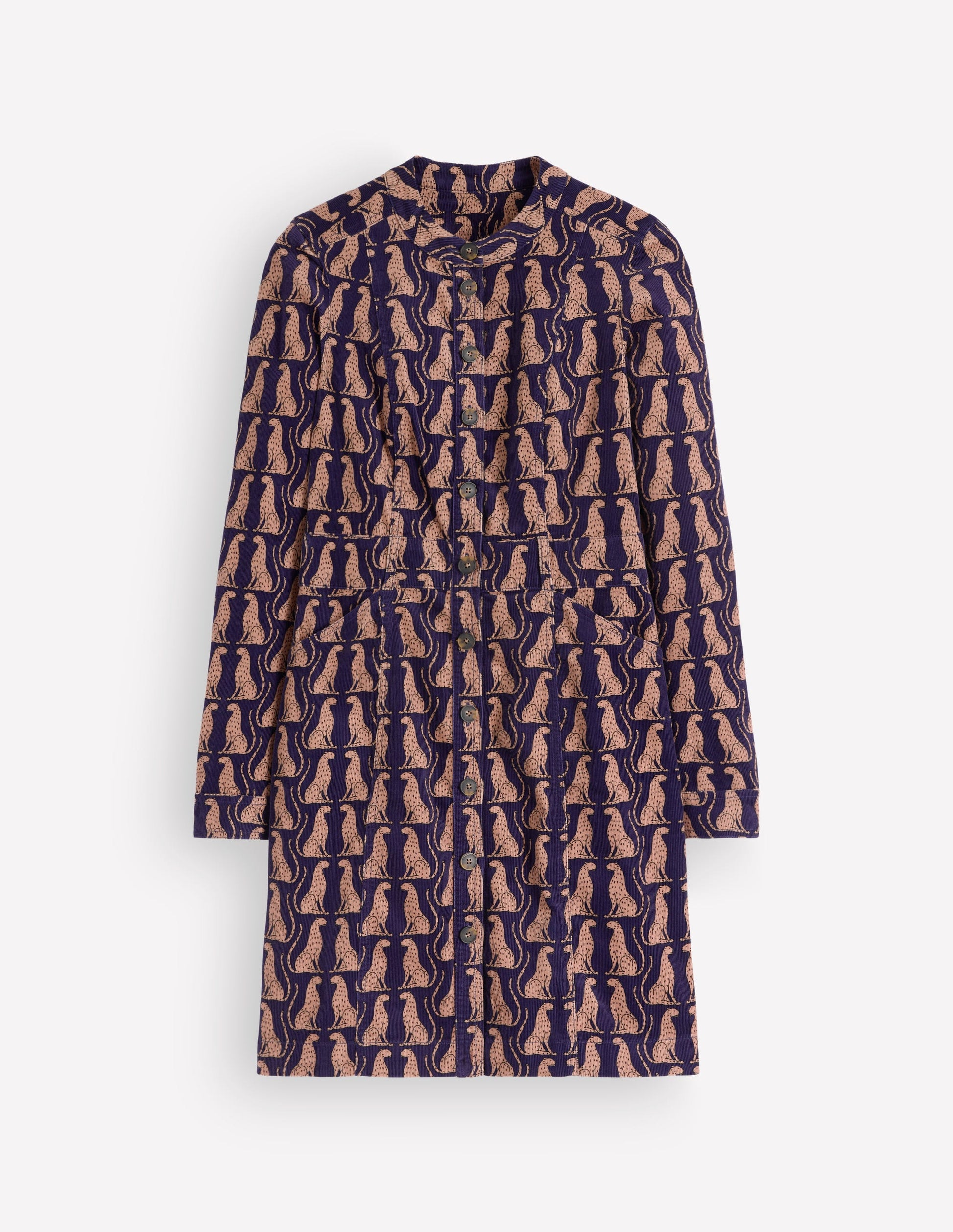 Zara Cord Short Dress-Zodiac Purple, Patient Leopard-5