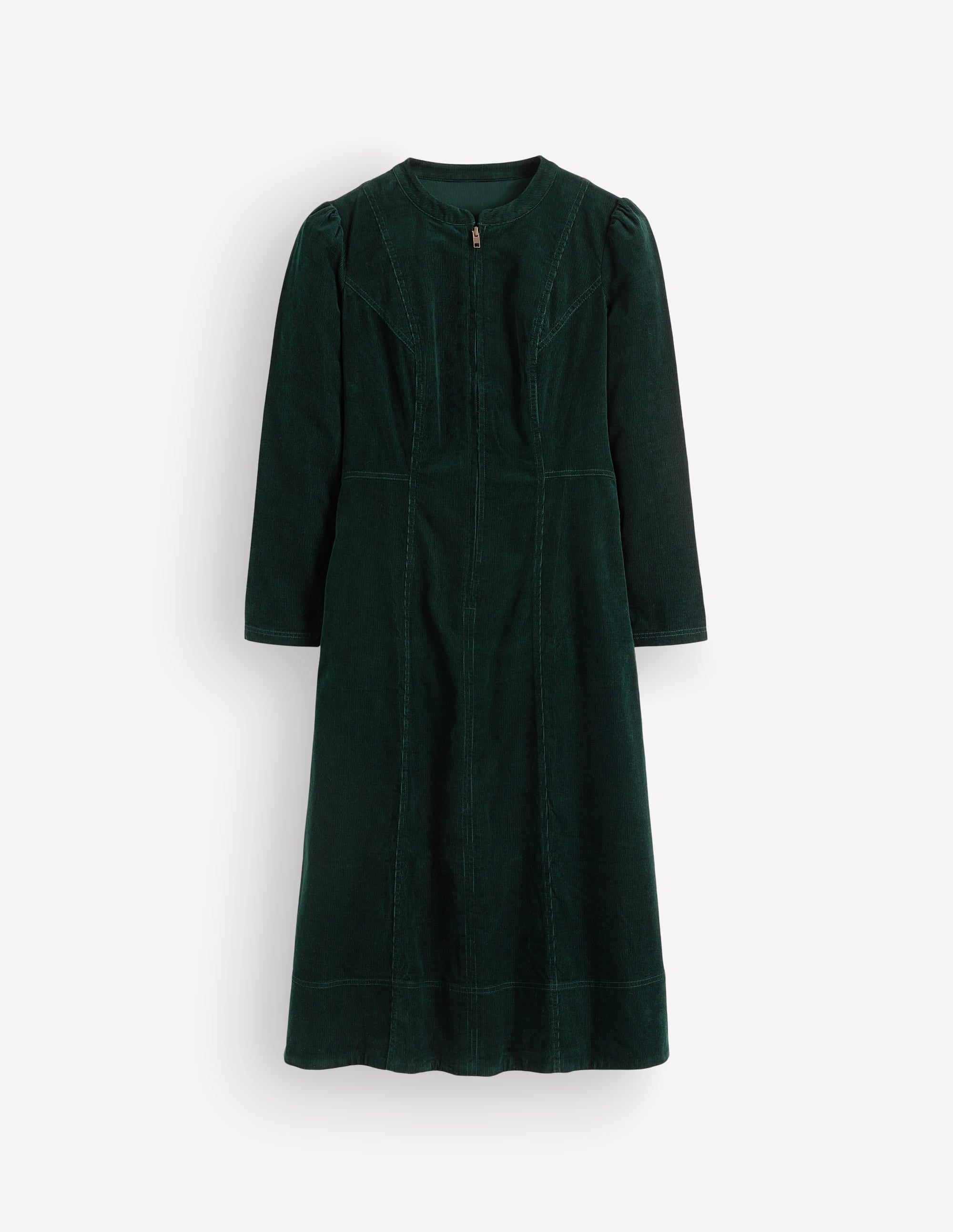 Una Cord Midi Dress-Midnight Emerald - Image 5