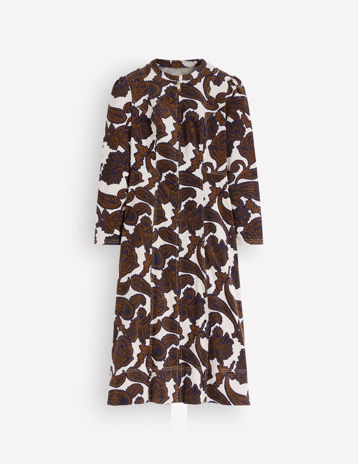 Una Cord Midi Dress-Almond Milk Paisley Bouquet - Image 5