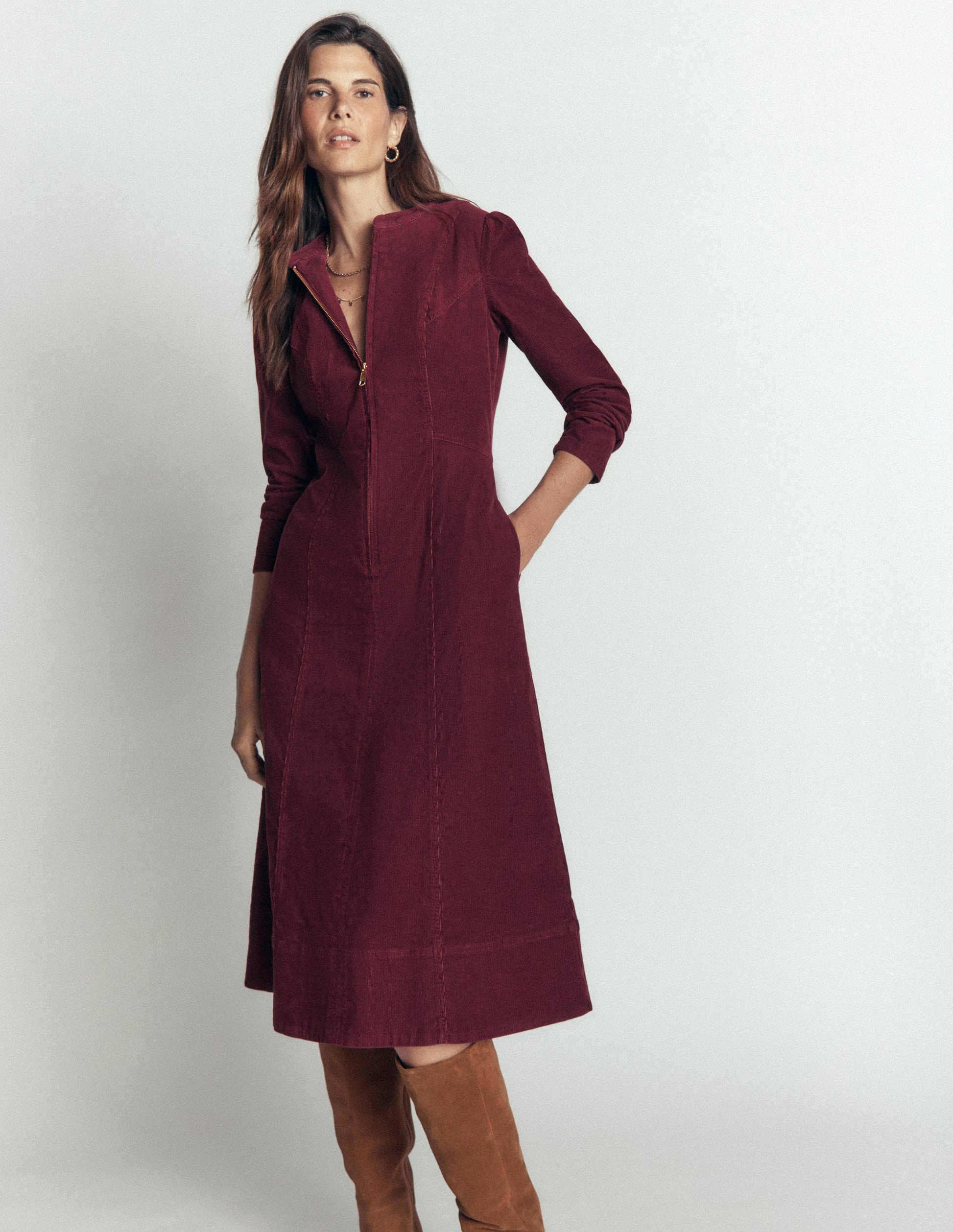 Una Cord Midi Dress-Purple Potion-1