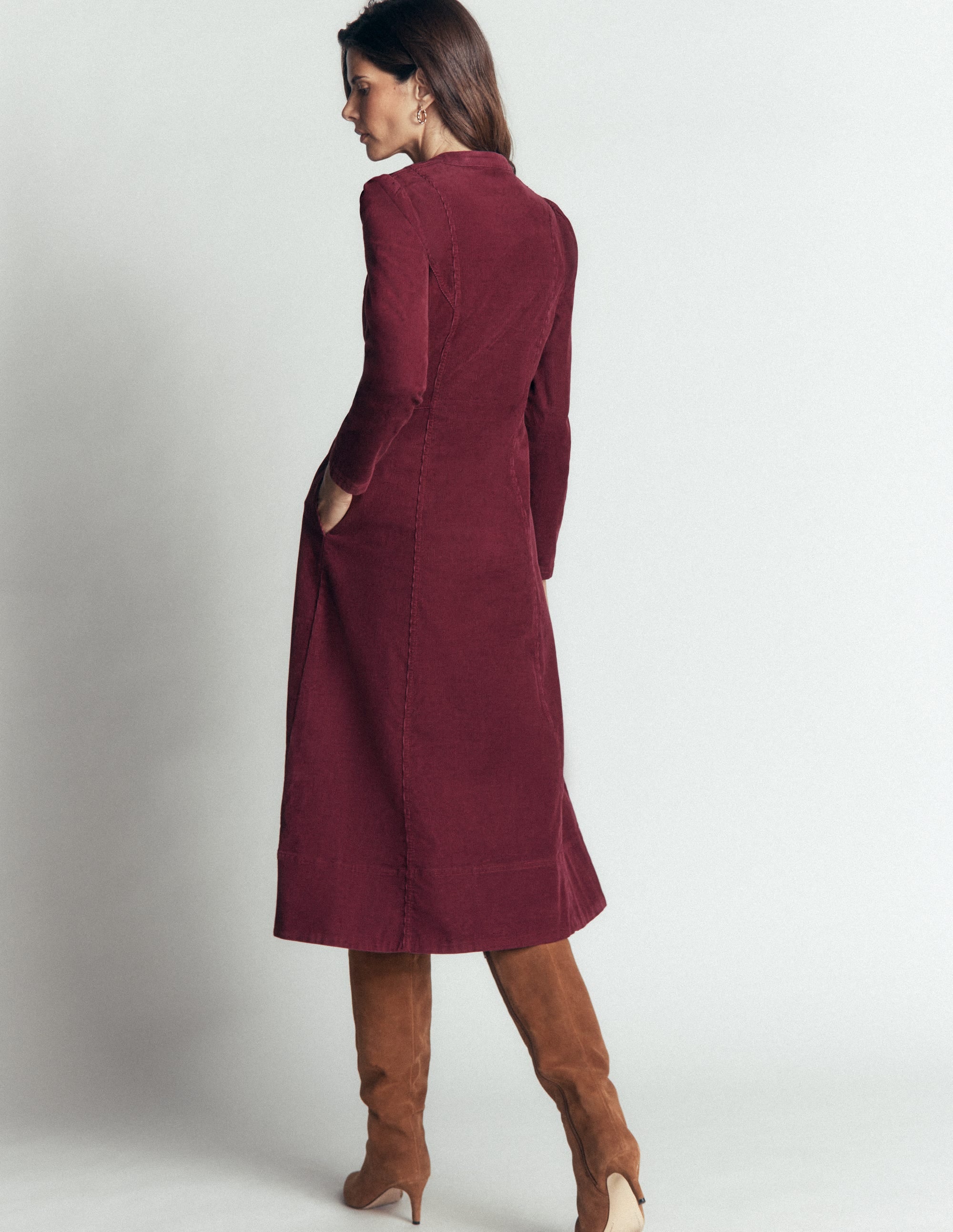 Una Cord Midi Dress-Purple Potion - Image 3