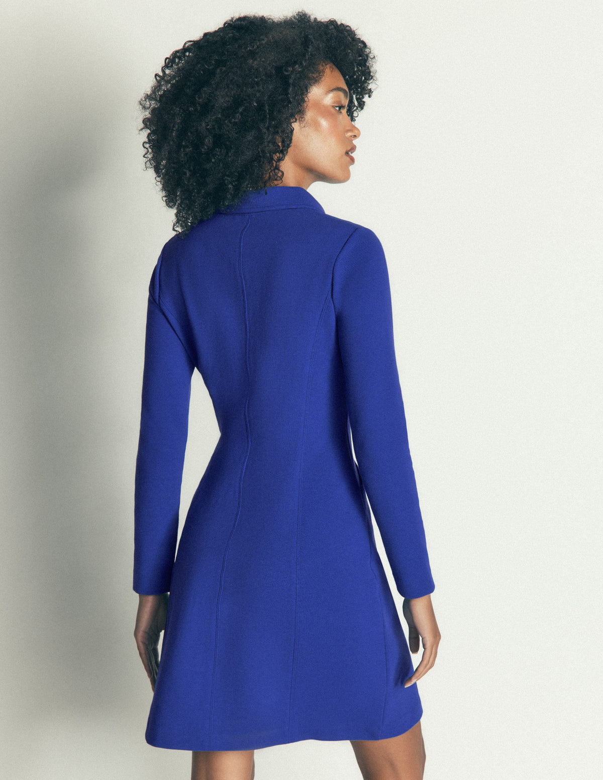Nia Ottoman Long Sleeve Dress-Bright Blue-3
