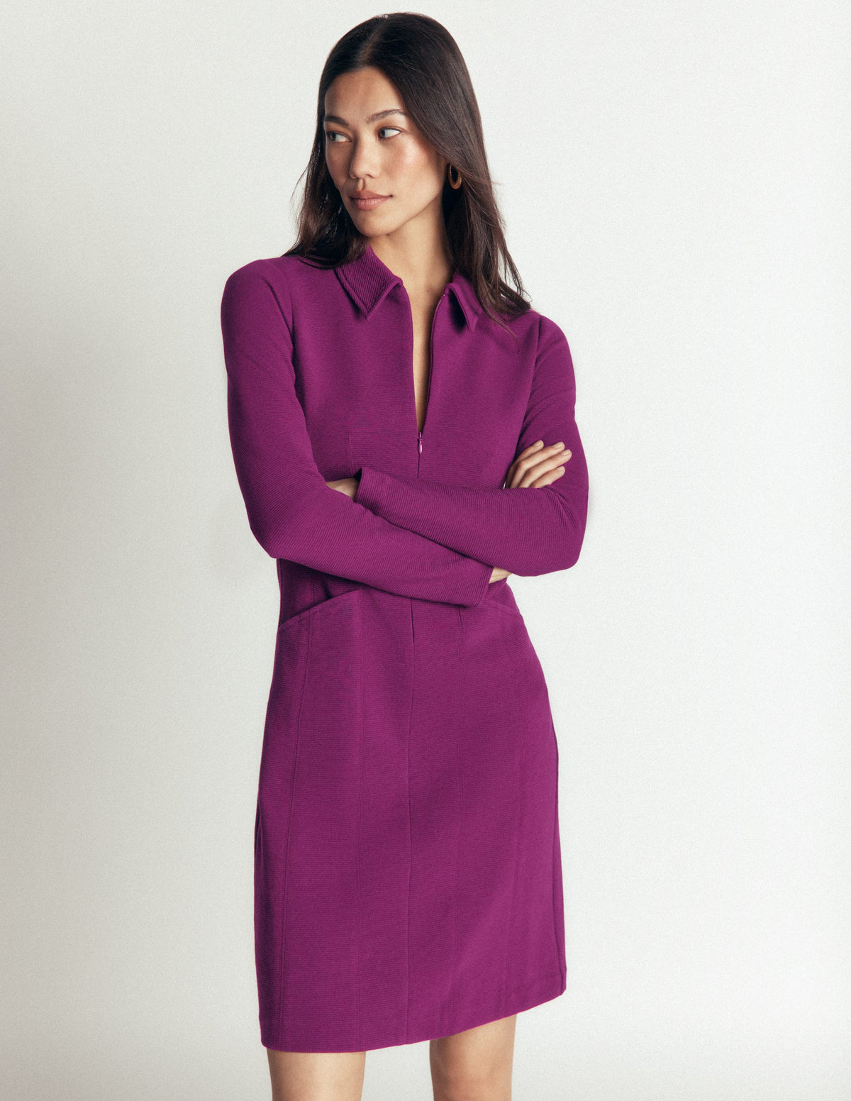 Nia Ottoman Long Sleeve Dress-Plum Jam-4