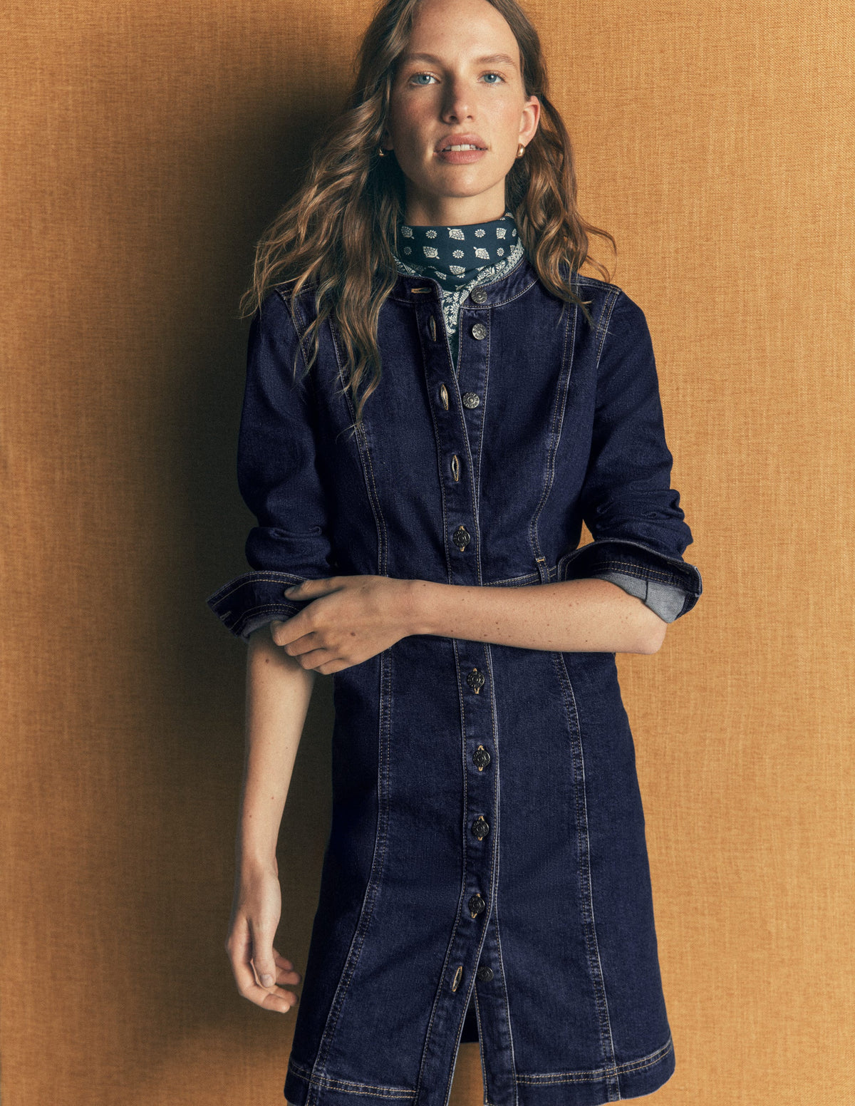Zara Denim Short Dress-Dark Vintage-1