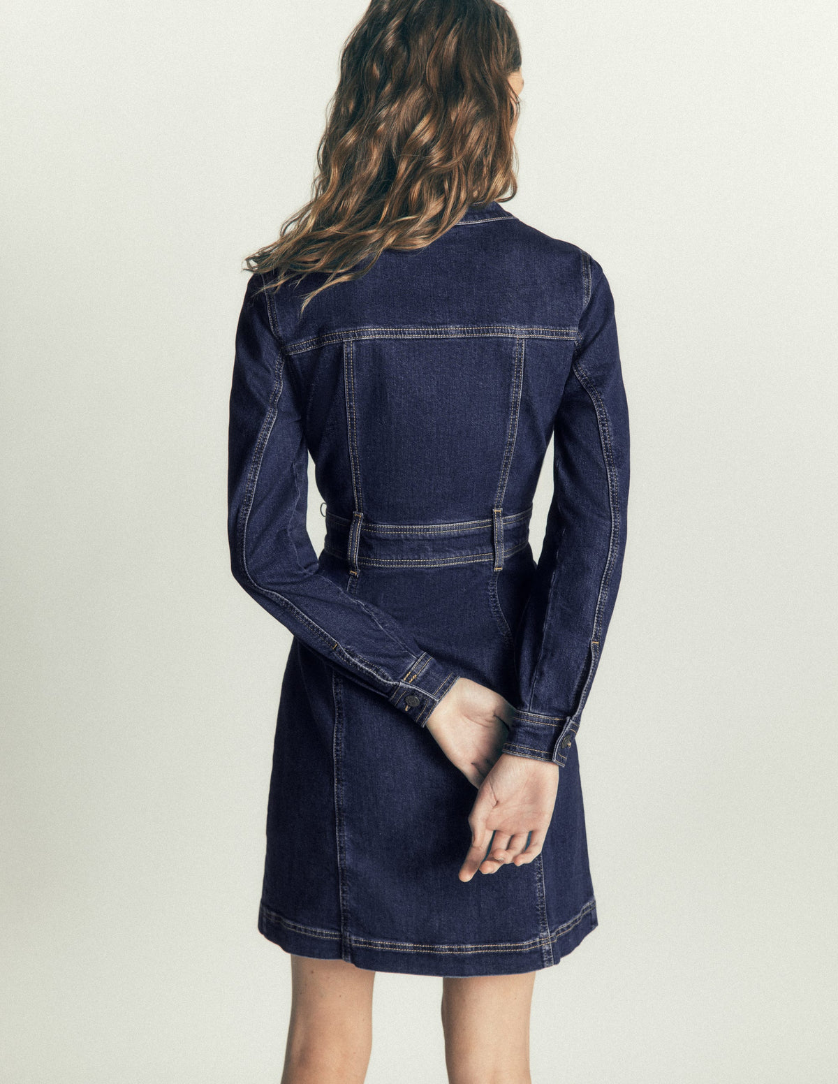 Zara Denim Short Dress-Dark Vintage-3