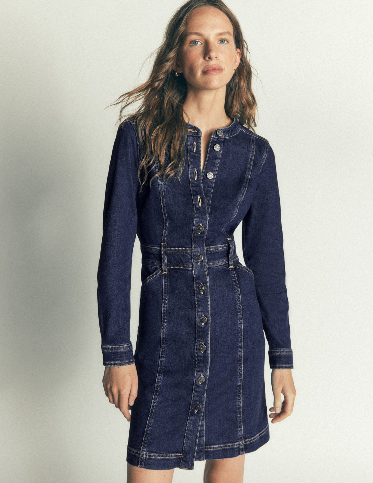 Zara Denim Short Dress-Dark Vintage-4