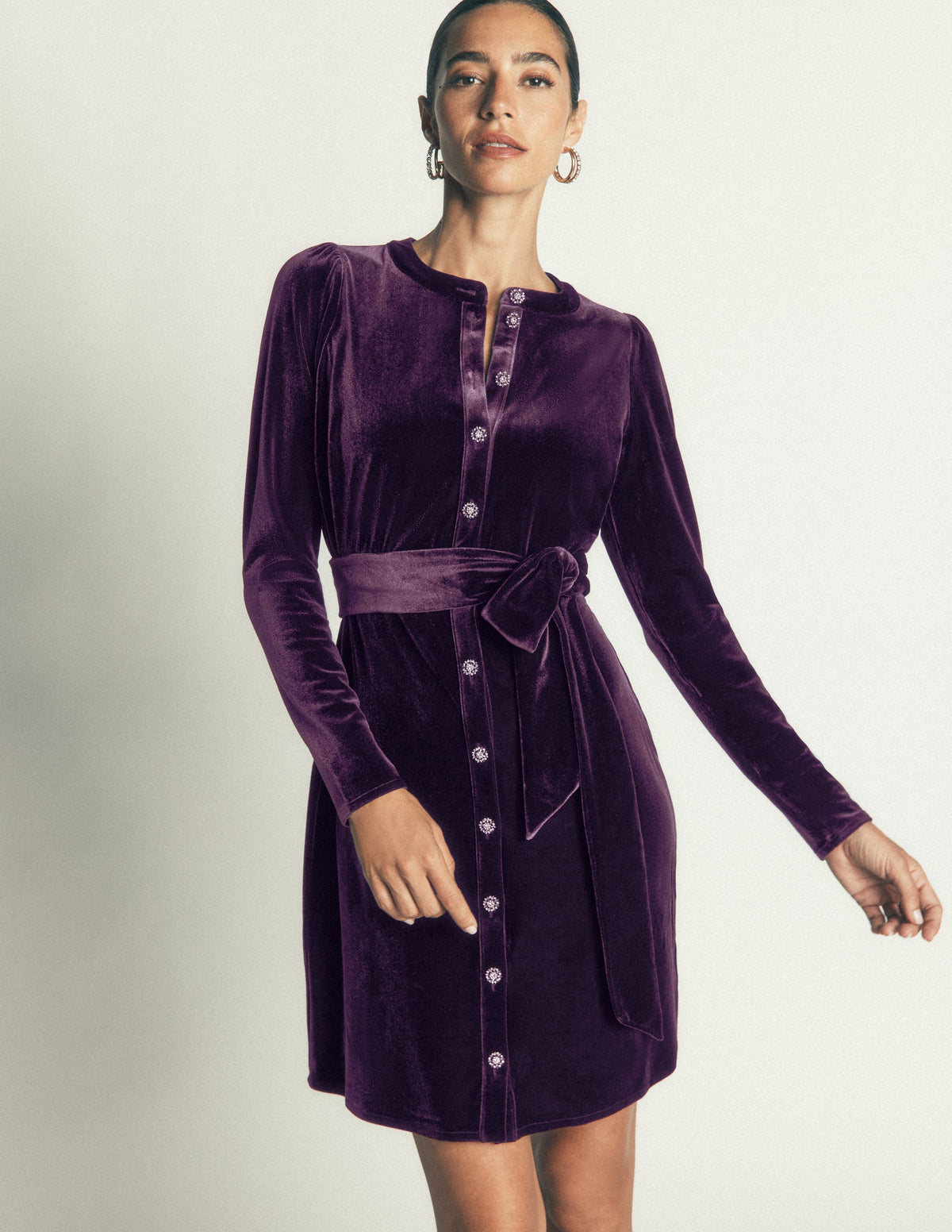 Honor Short Velvet Dress-Nightshade-5