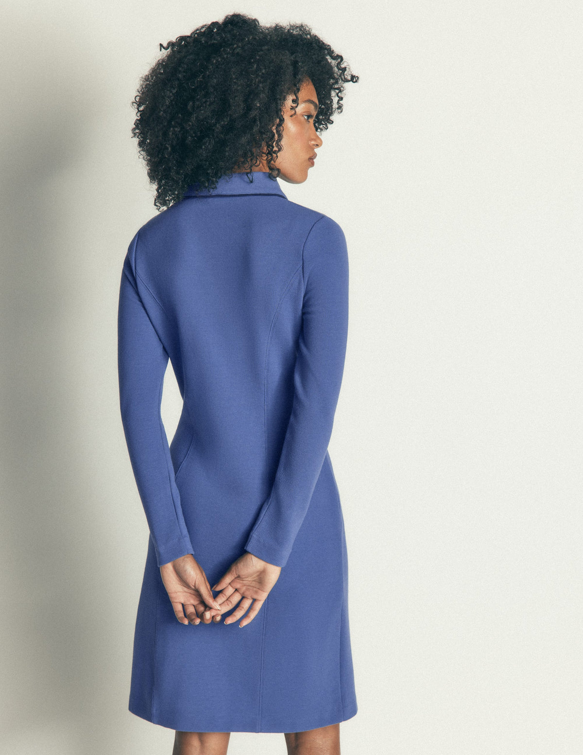 Catrin Shift Ottoman Dress-Denim Blue-3
