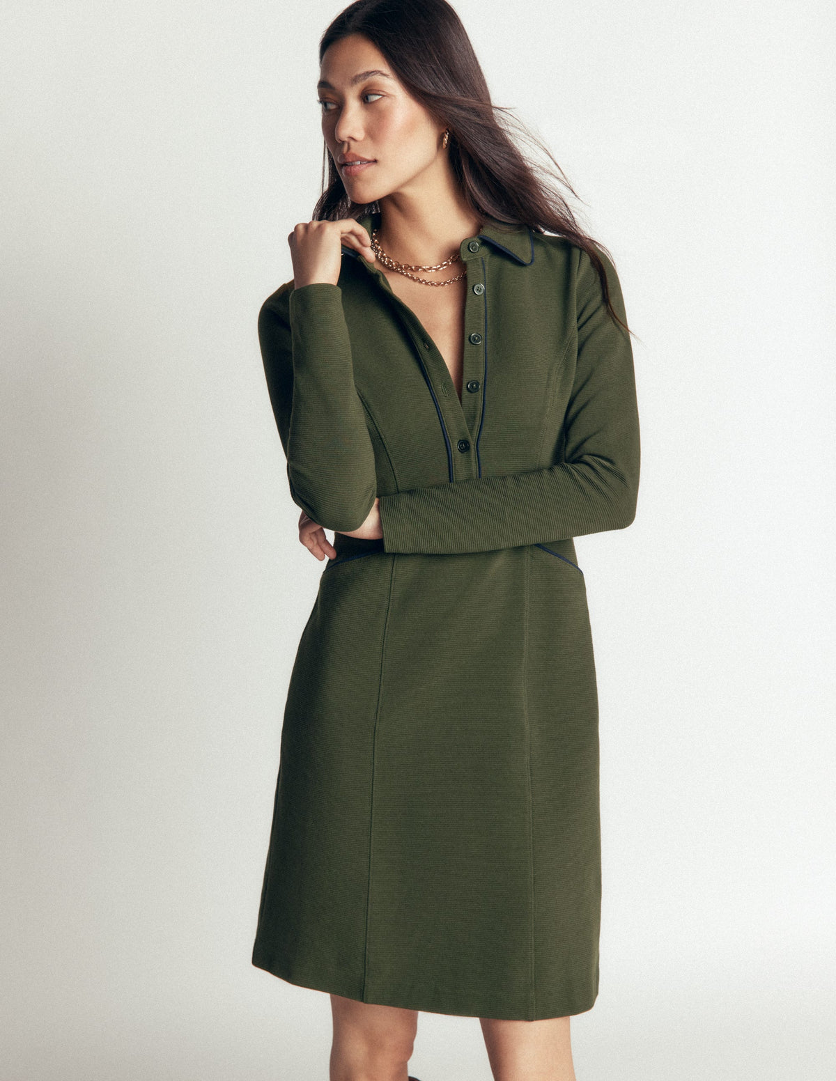 Catrin Shift Ottoman Dress-Forest Glade - Image 4