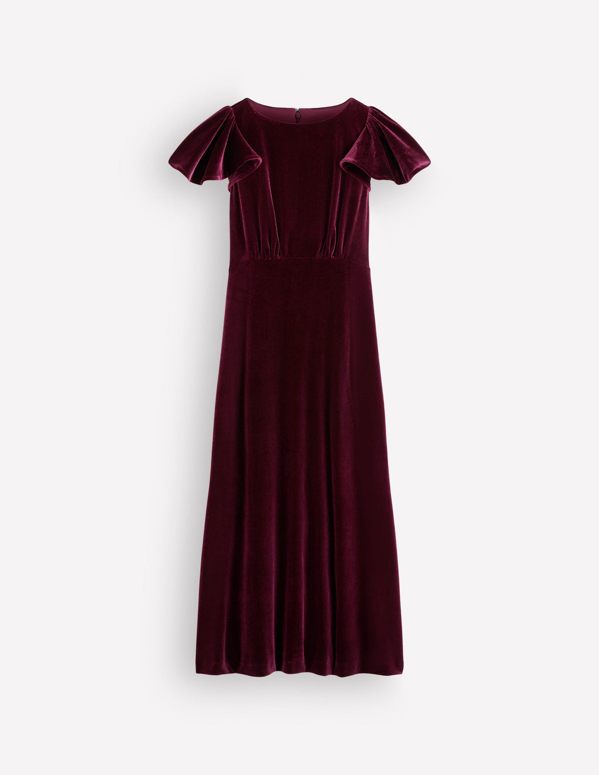 Draped Sleeve Velvet Dress-Dark Cherry - Image 5