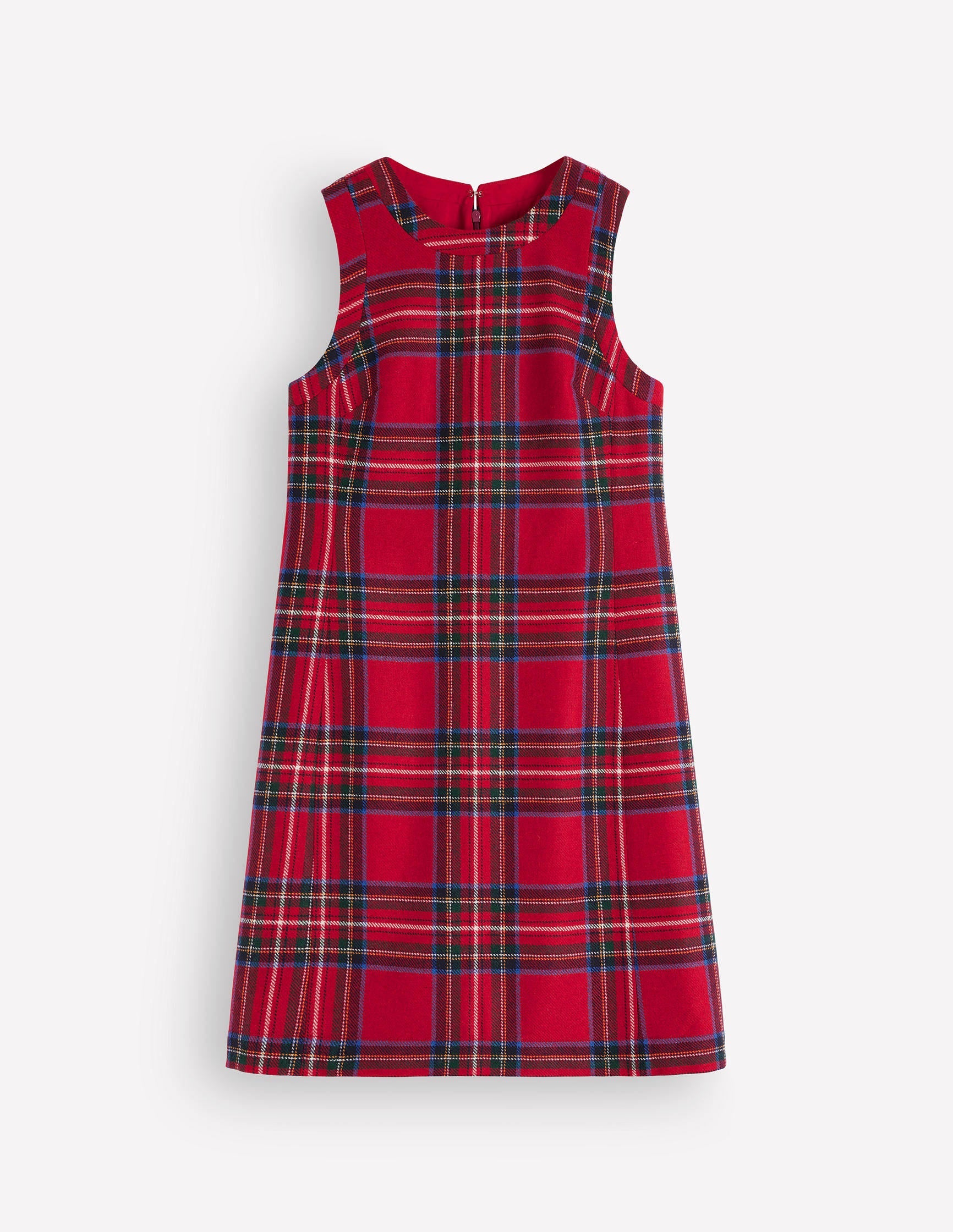 Lou Wool Check Shift Dress-Red, Blue and Green Check - Image 8