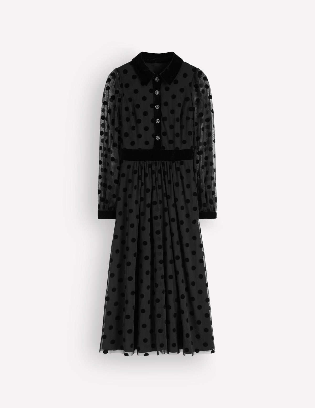 Contrast Detail Tulle Dress-Black-8