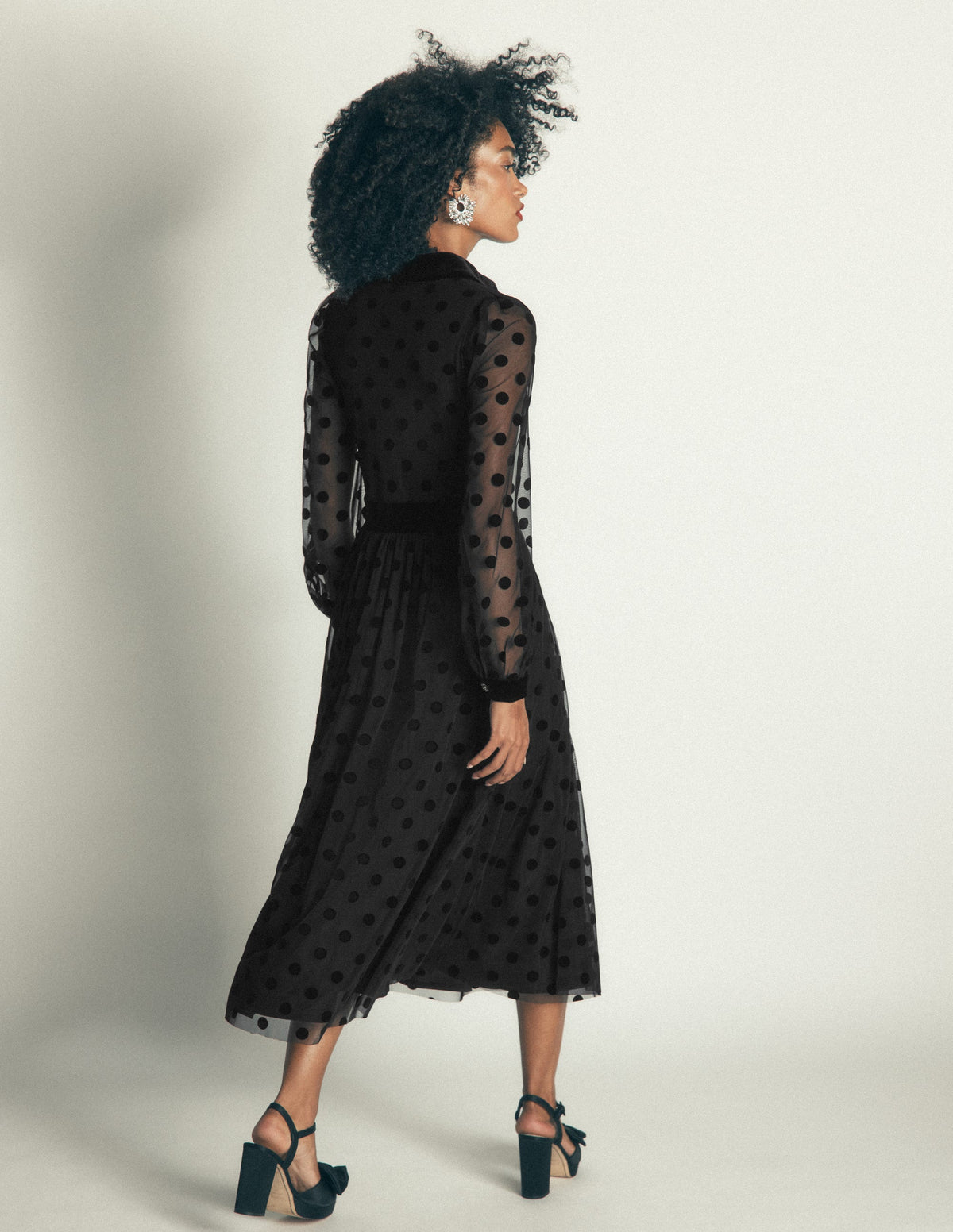 Contrast Detail Tulle Dress-Black-4