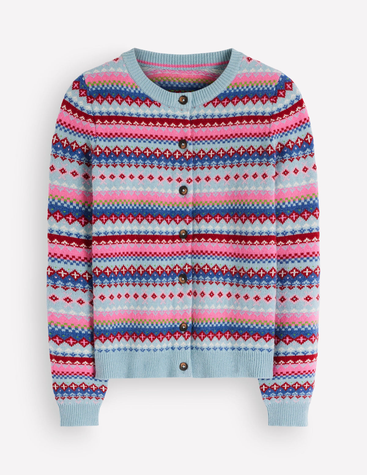 Edie Fair Isle Cardigan-Blue all over fair isle - Image 5