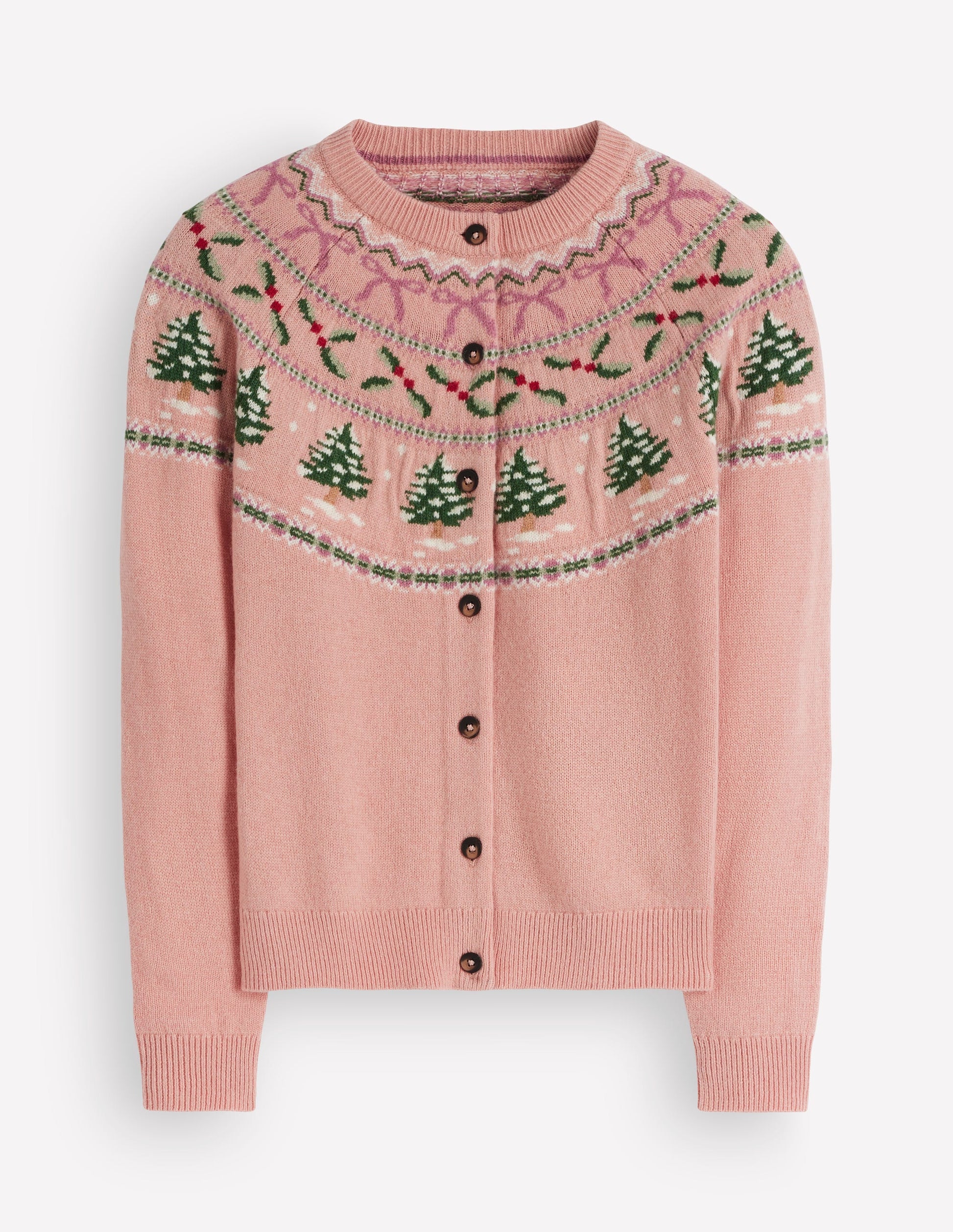 Edie Fair Isle Cardigan-Pink fair isle-7