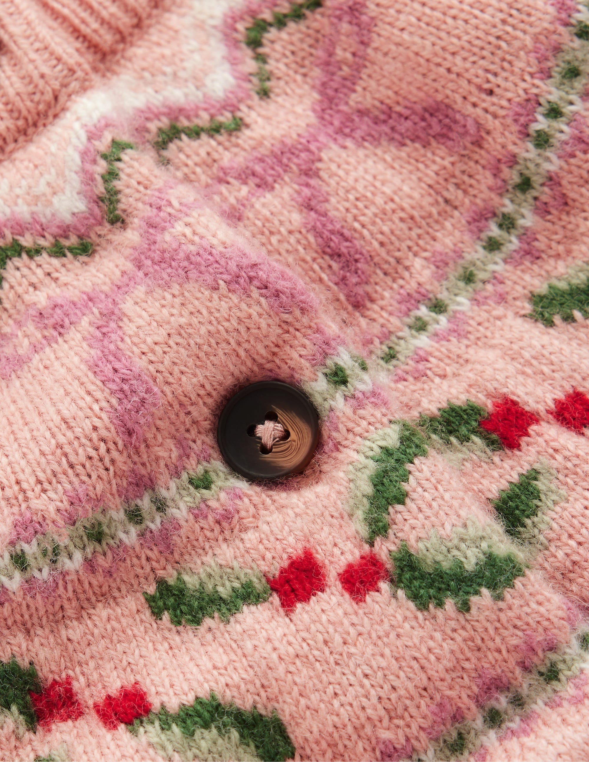 Edie Fair Isle Cardigan-Pink fair isle - Image 8