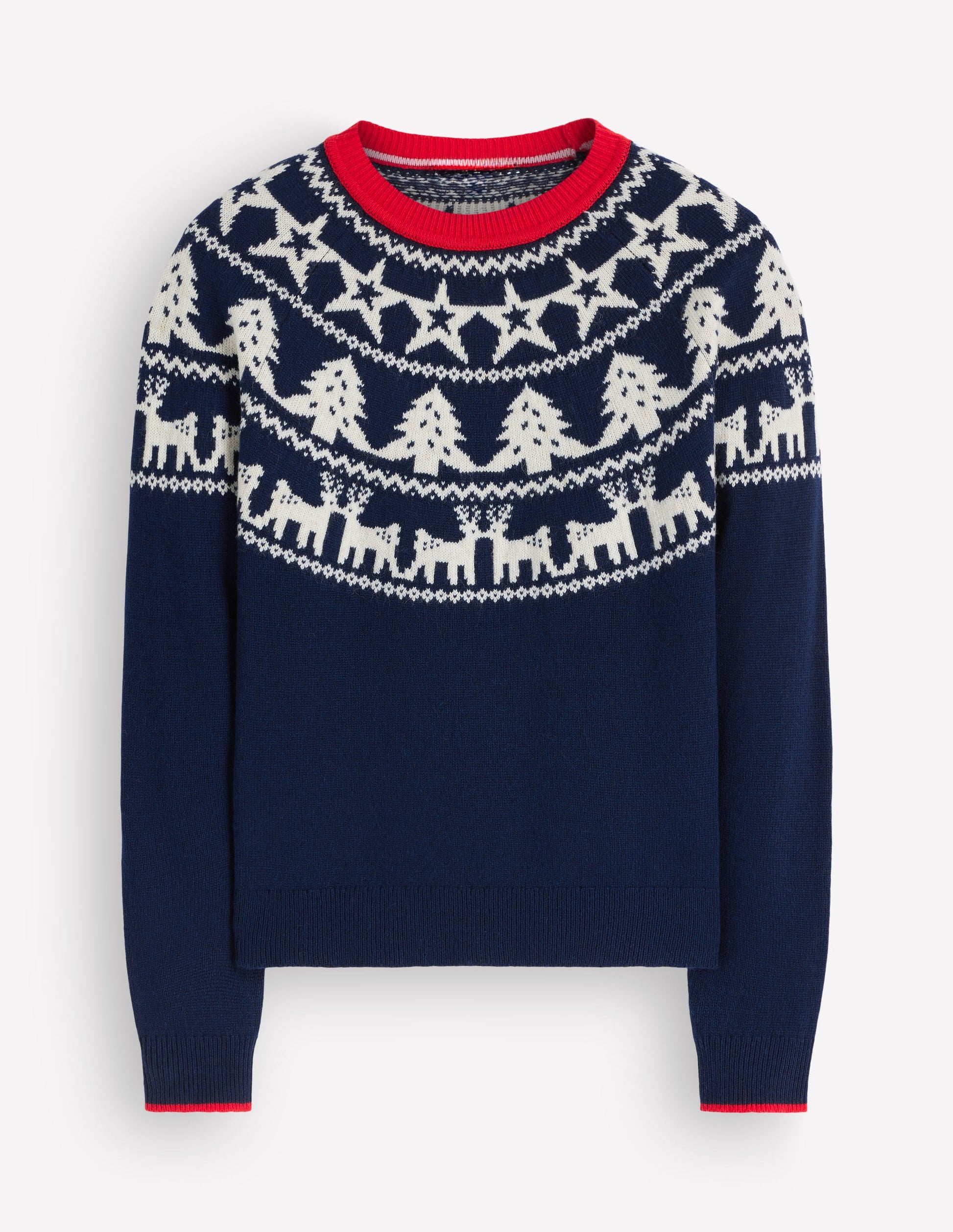 Edie Fair Isle Jumper-Navy reindeer-6