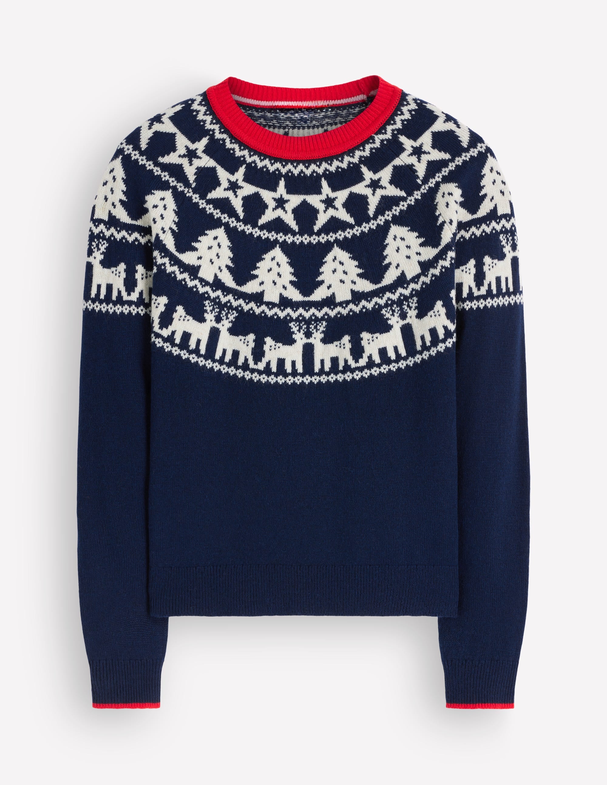 Edie Fair Isle Jumper-Navy reindeer - Image 6