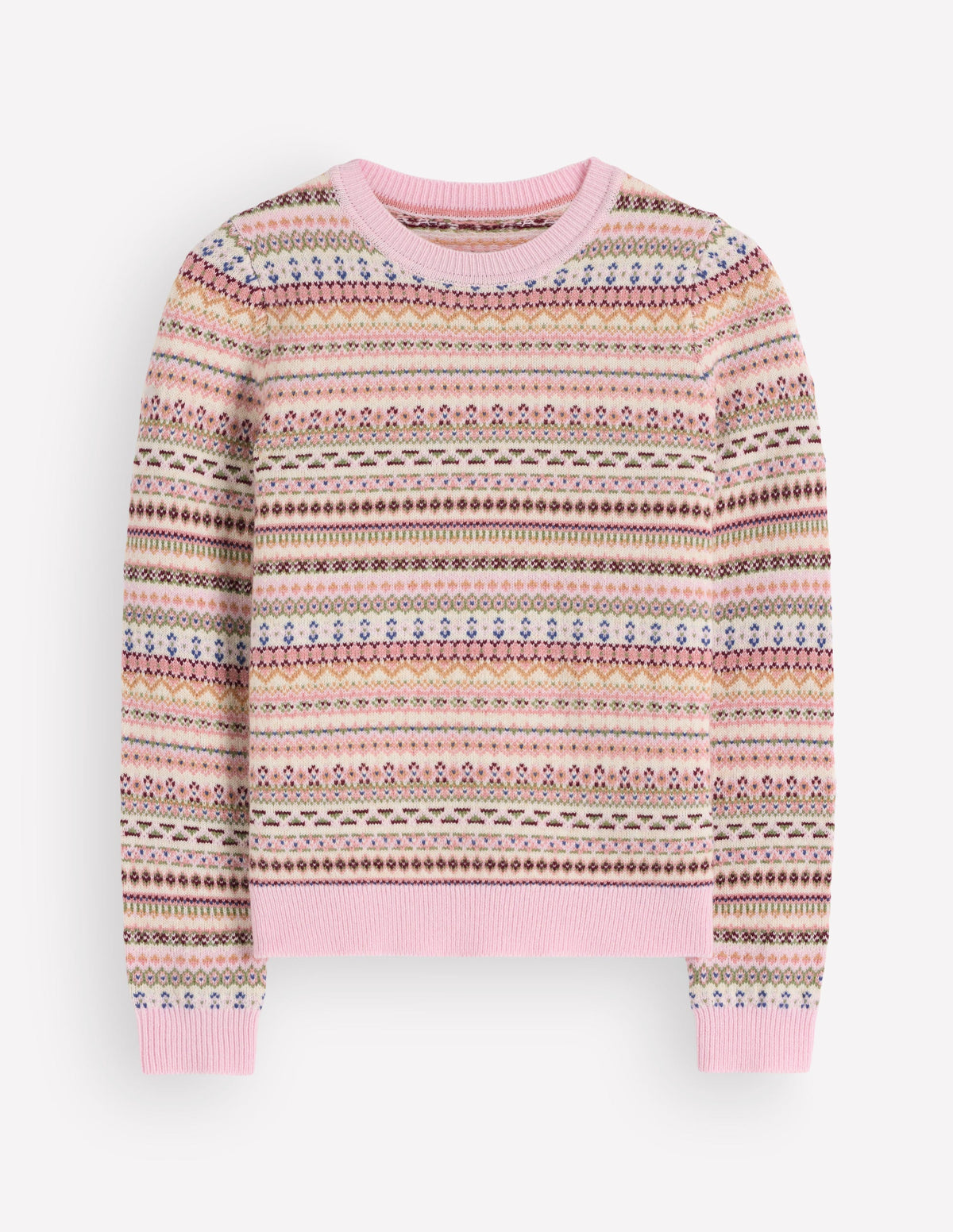 Edie Fair Isle Jumper-Pink all over fair isle-7
