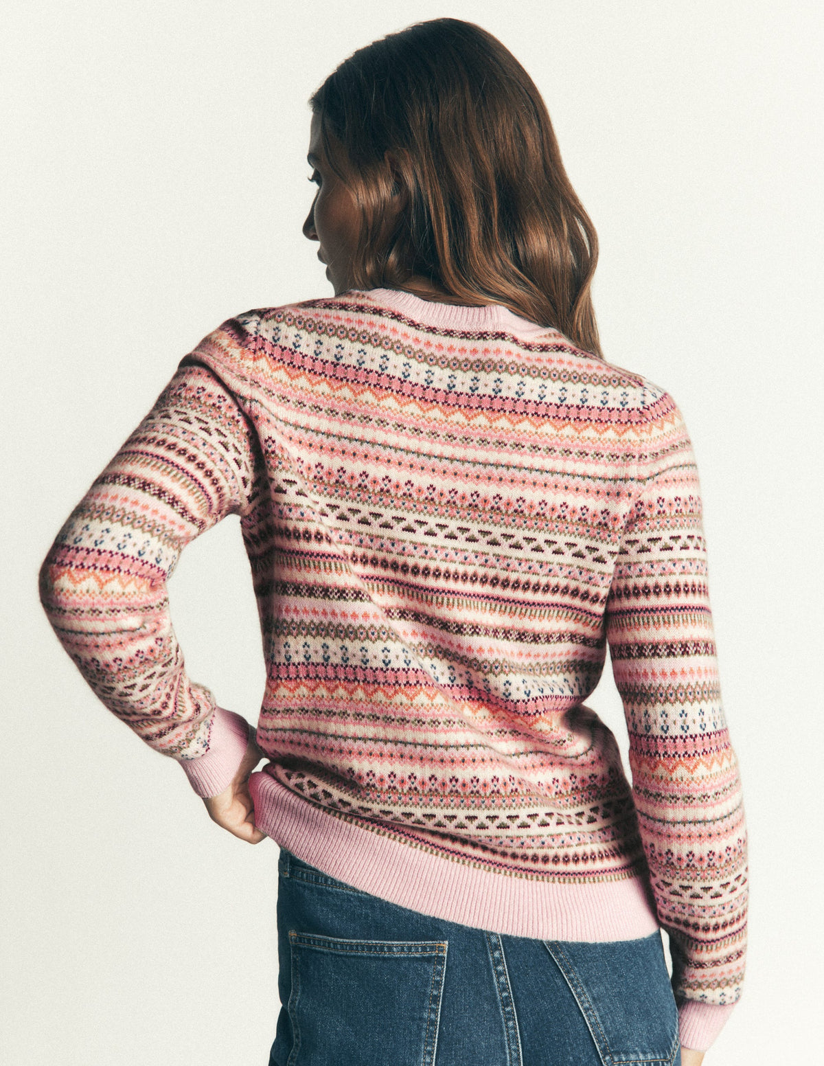 Edie Fair Isle Jumper-Pink all over fair isle - Image 3