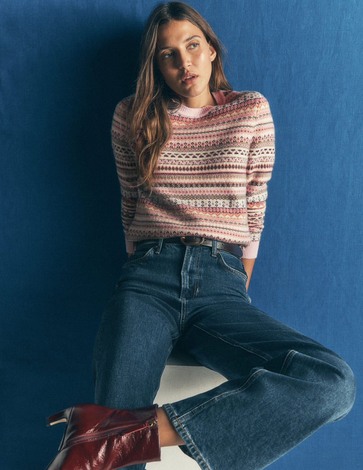 Edie Fair Isle Jumper-Pink all over fair isle - Image 4