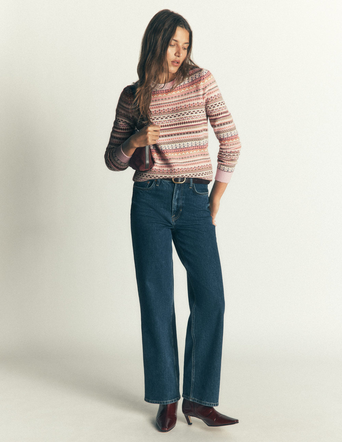 Edie Fair Isle Jumper-Pink all over fair isle - Image 6