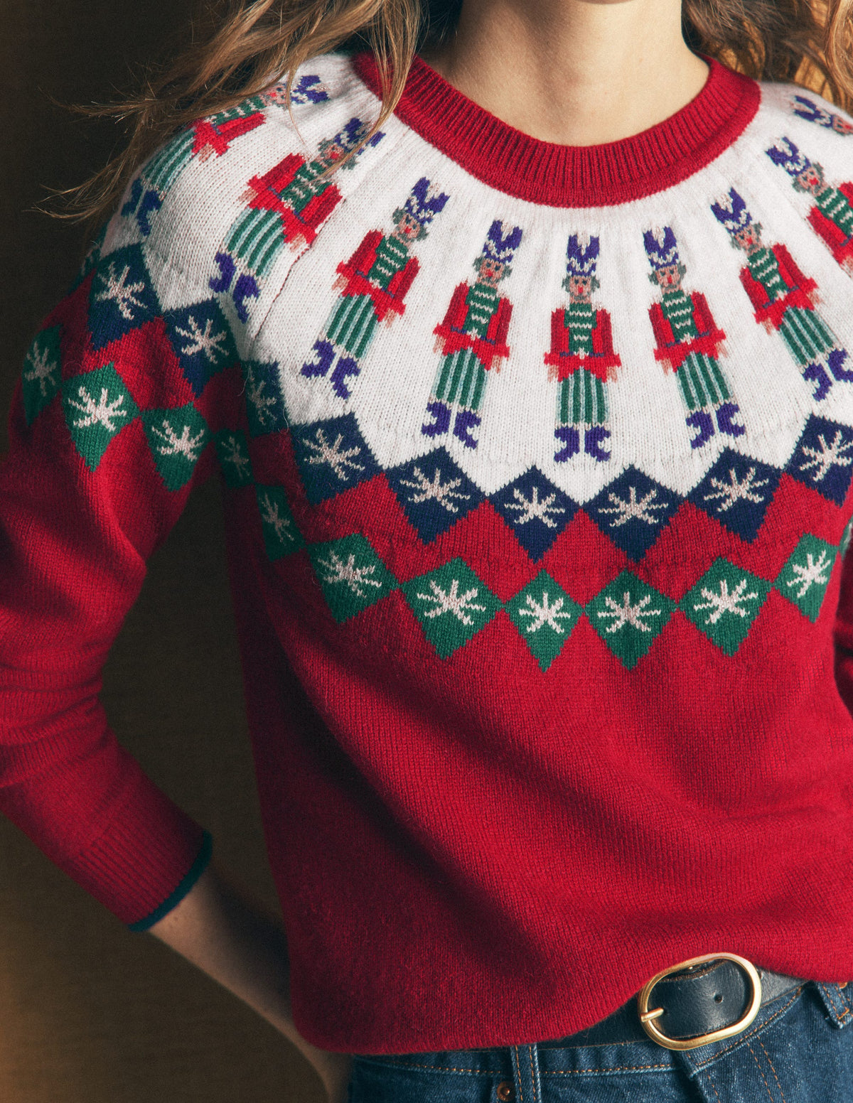 Edie Fair Isle Jumper-Red Solider fair isle-3