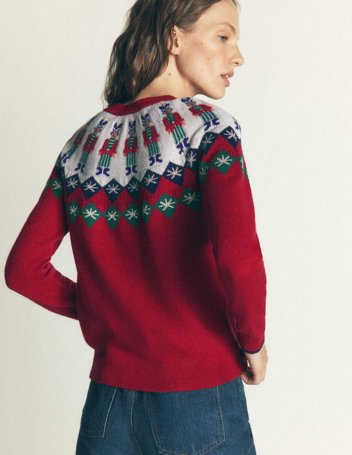 Edie Fair Isle Jumper-Red Solider fair isle - Image 3
