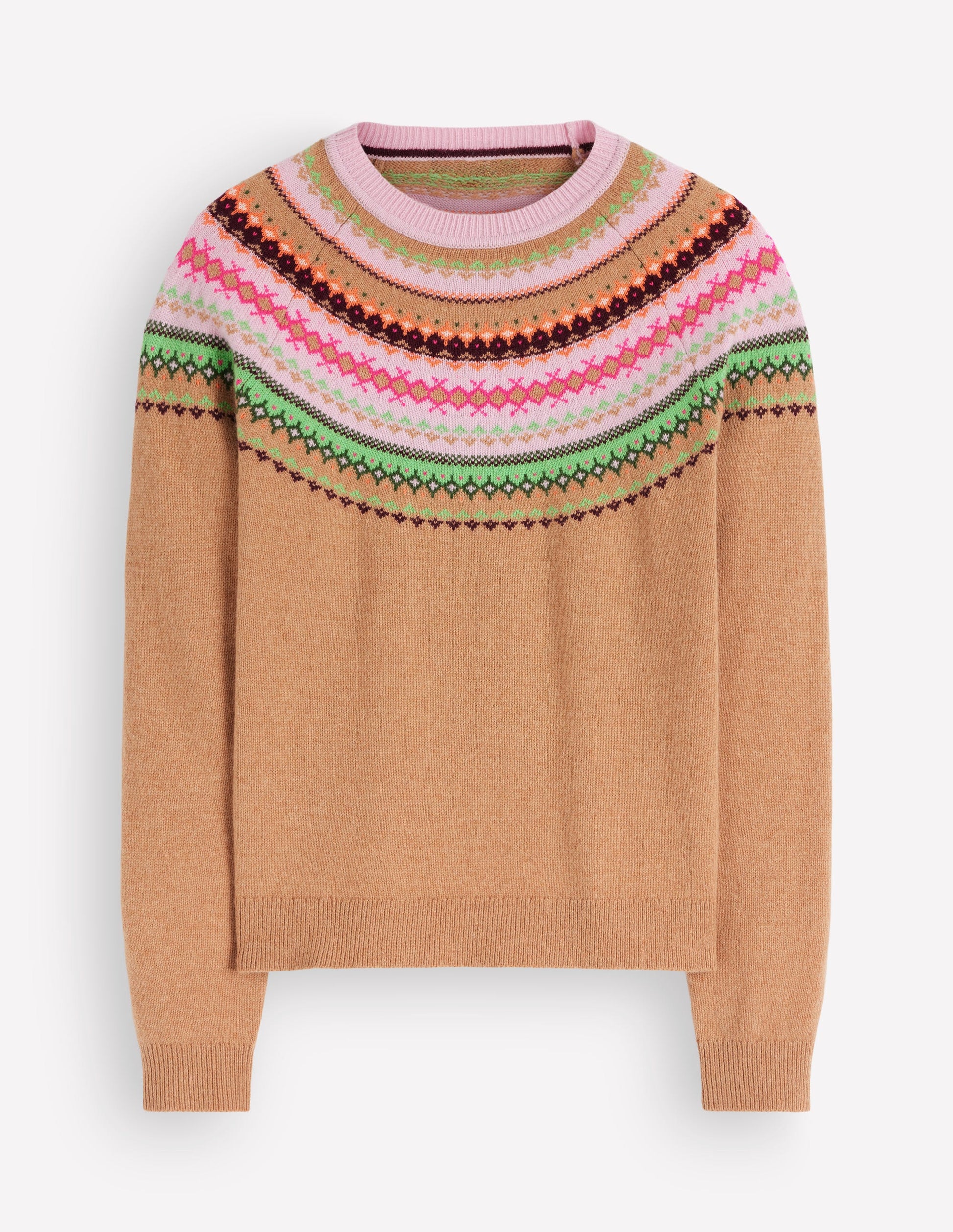 Edie Fair Isle Jumper-Camel fair isle-6