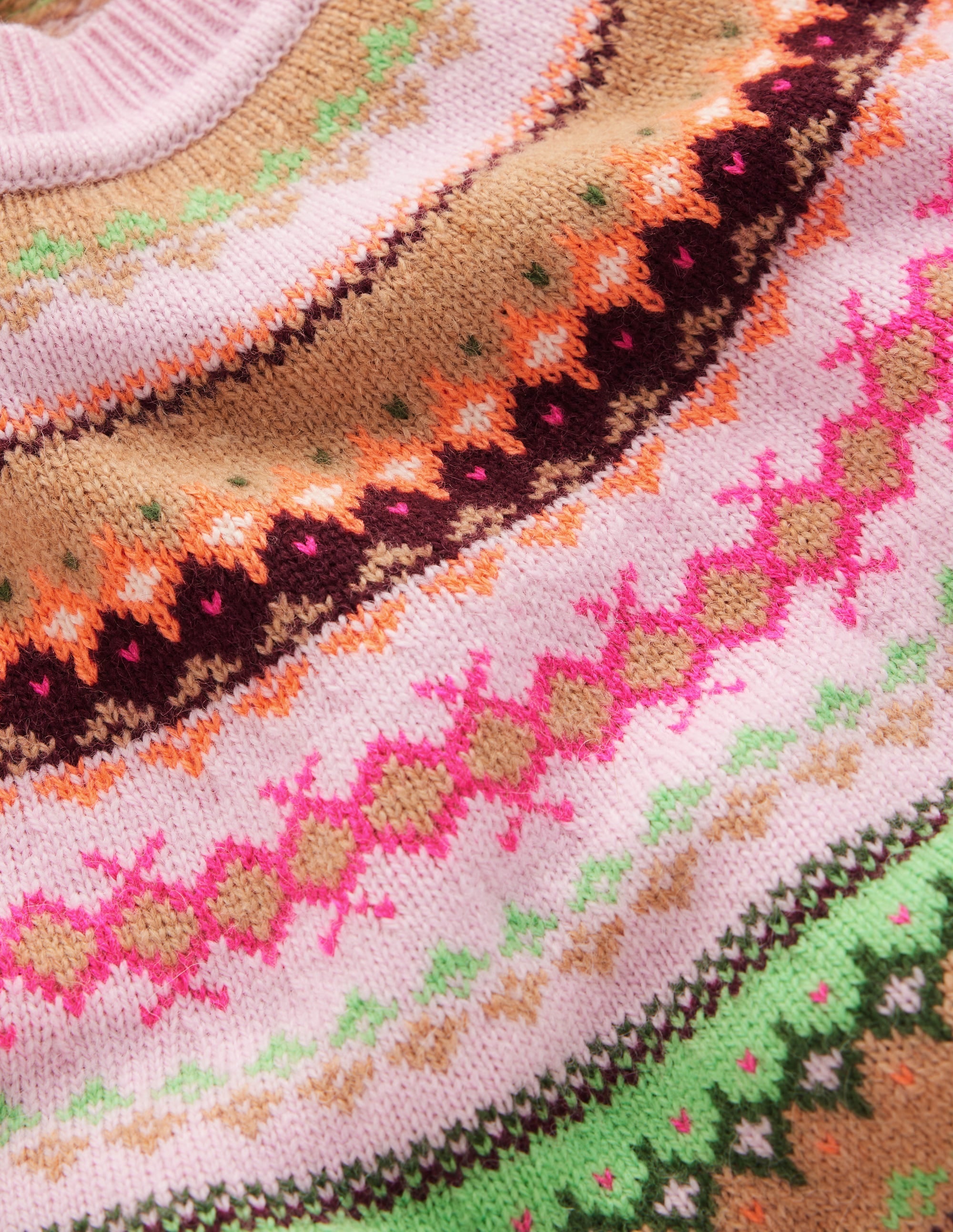 Edie Fair Isle Jumper-Camel fair isle - Image 7