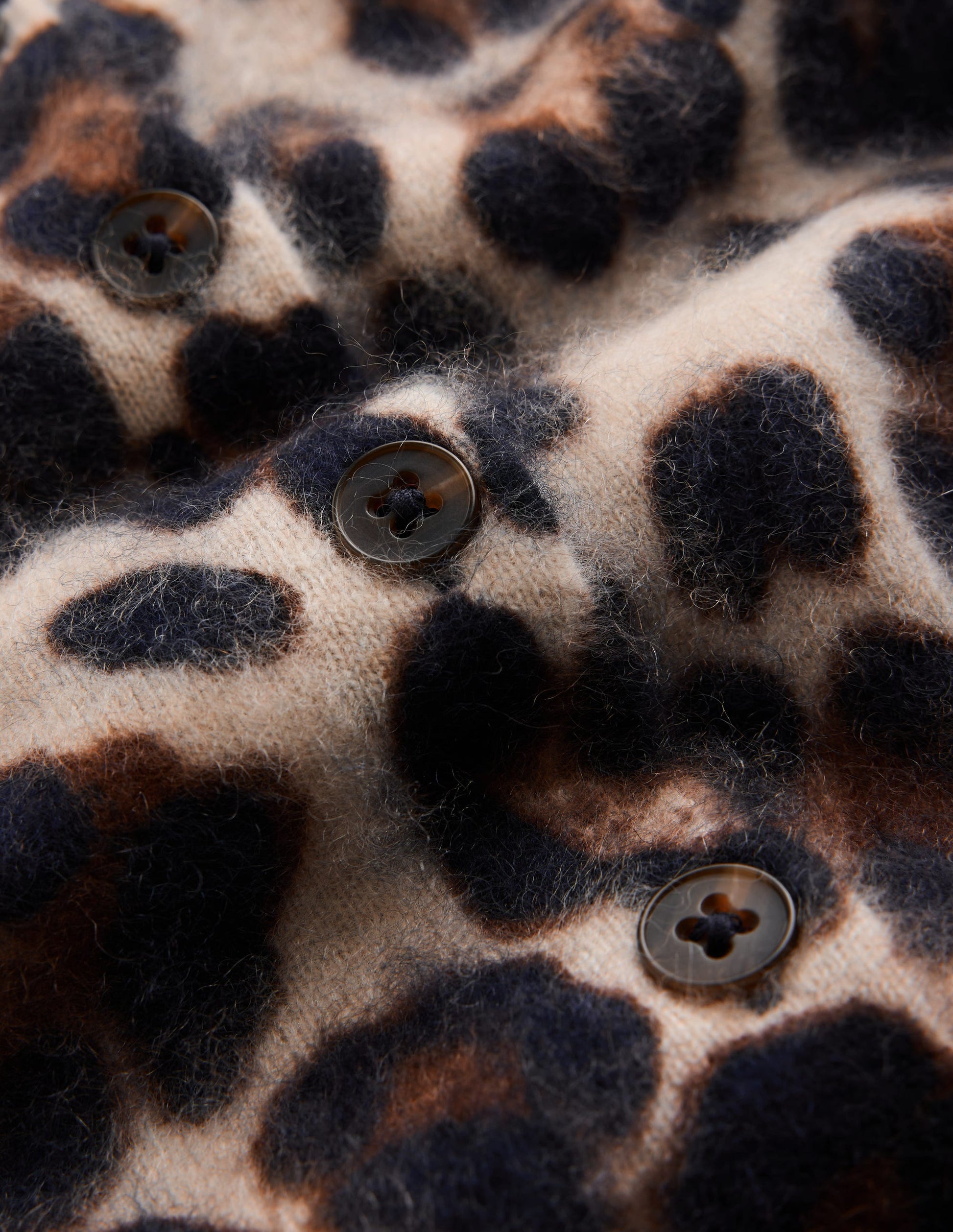 Kat Brushed Cashmere Cardigan-Camel, Leopard-6