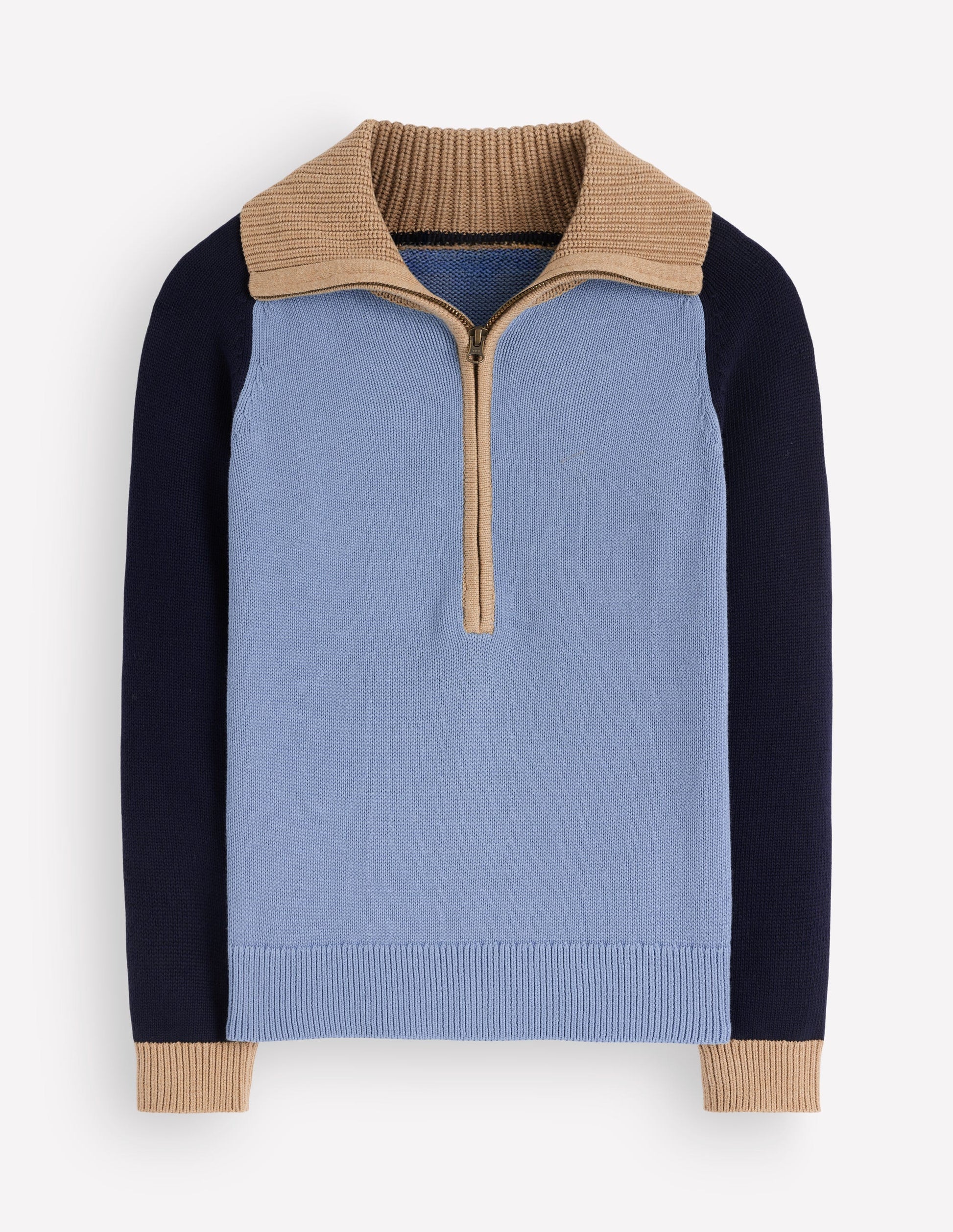 Lucy Half Zip Jumper-Blue Colour Block-6