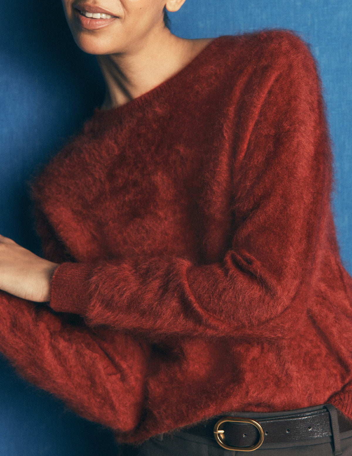 Kat Brushed Cashmere Jumper-Burnt Orange - Image 2