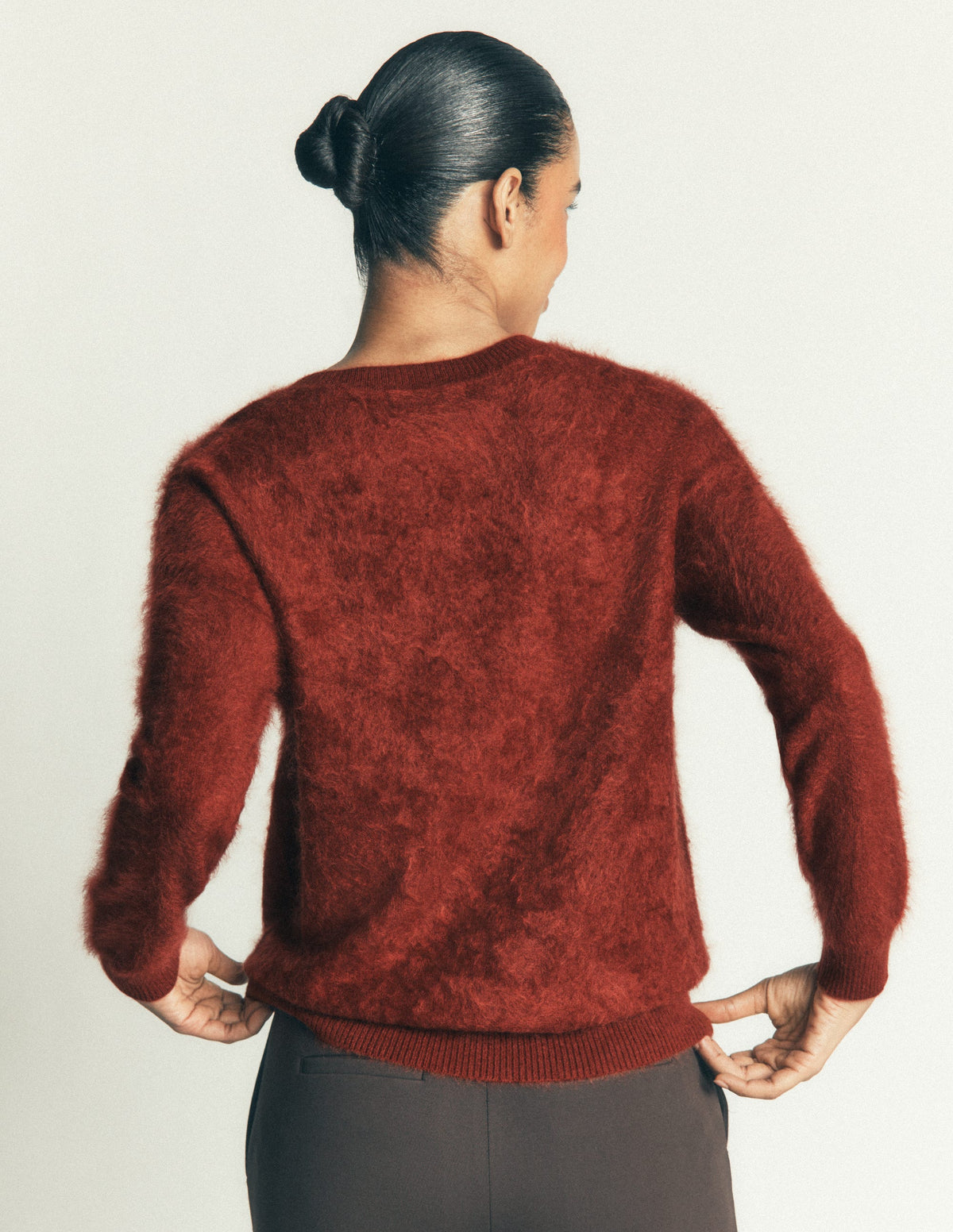 Kat Brushed Cashmere Jumper-Burnt Orange - Image 3