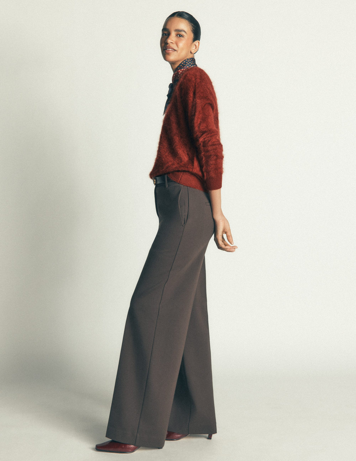 Kat Brushed Cashmere Jumper-Burnt Orange-4
