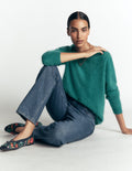 Kat Brushed Cashmere Jumper-Deep Sea Depths