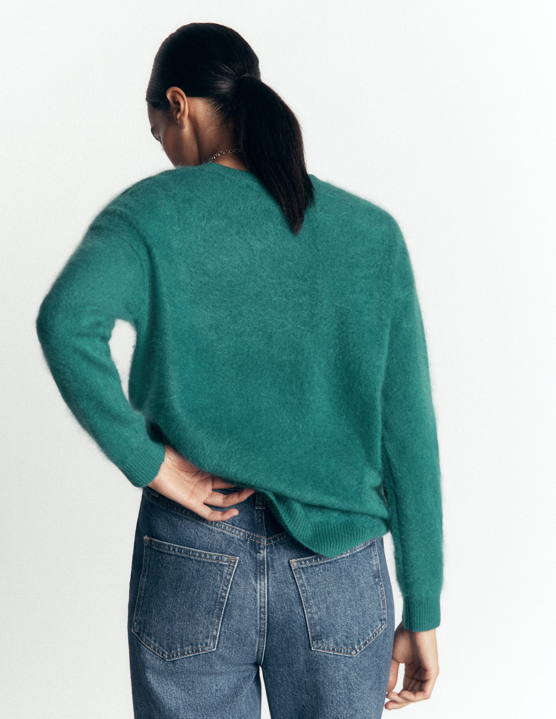 Kat Brushed Cashmere Jumper-Deep Sea Depths-3
