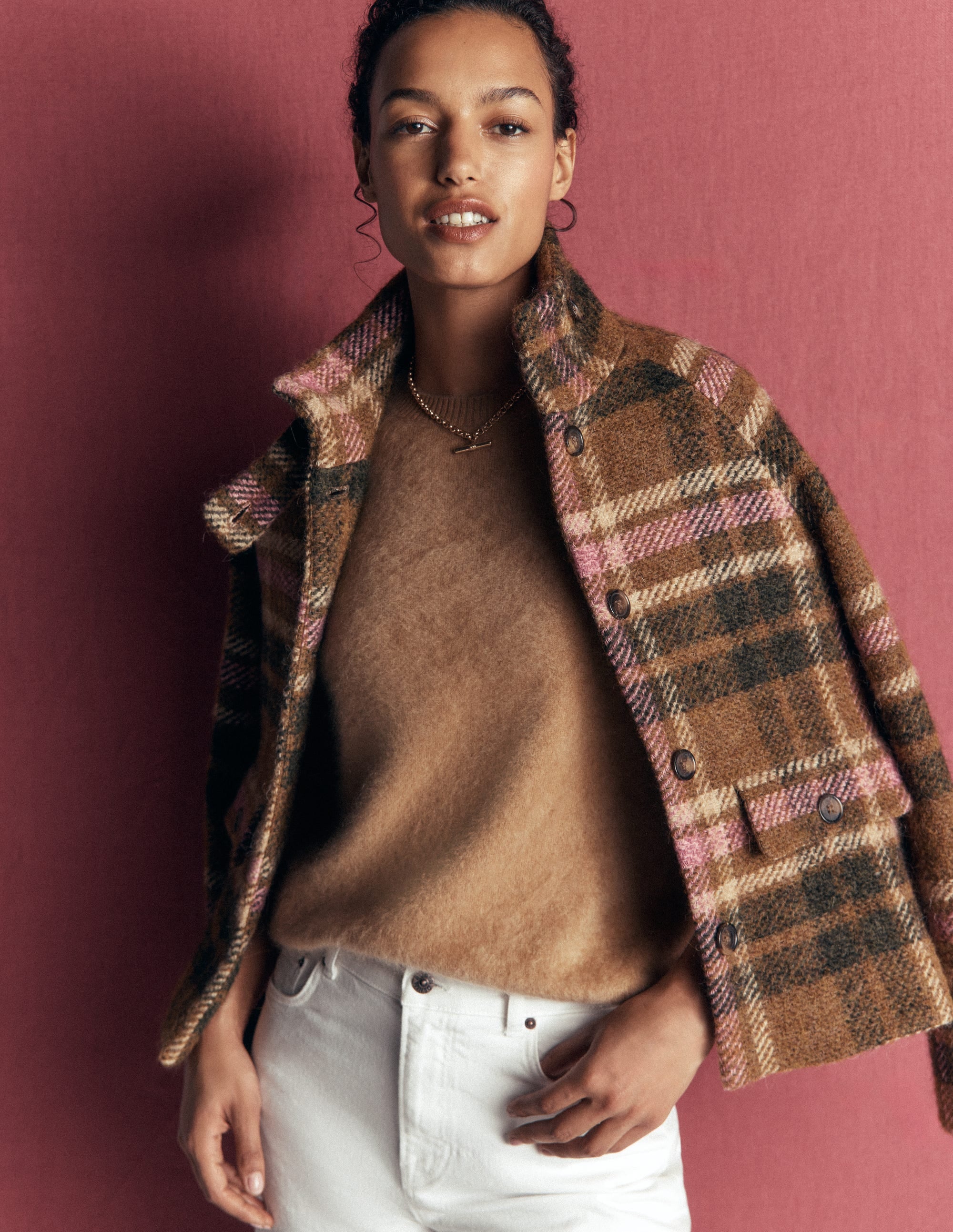 Kat Brushed Cashmere Jumper-Camel Melange - Image 1