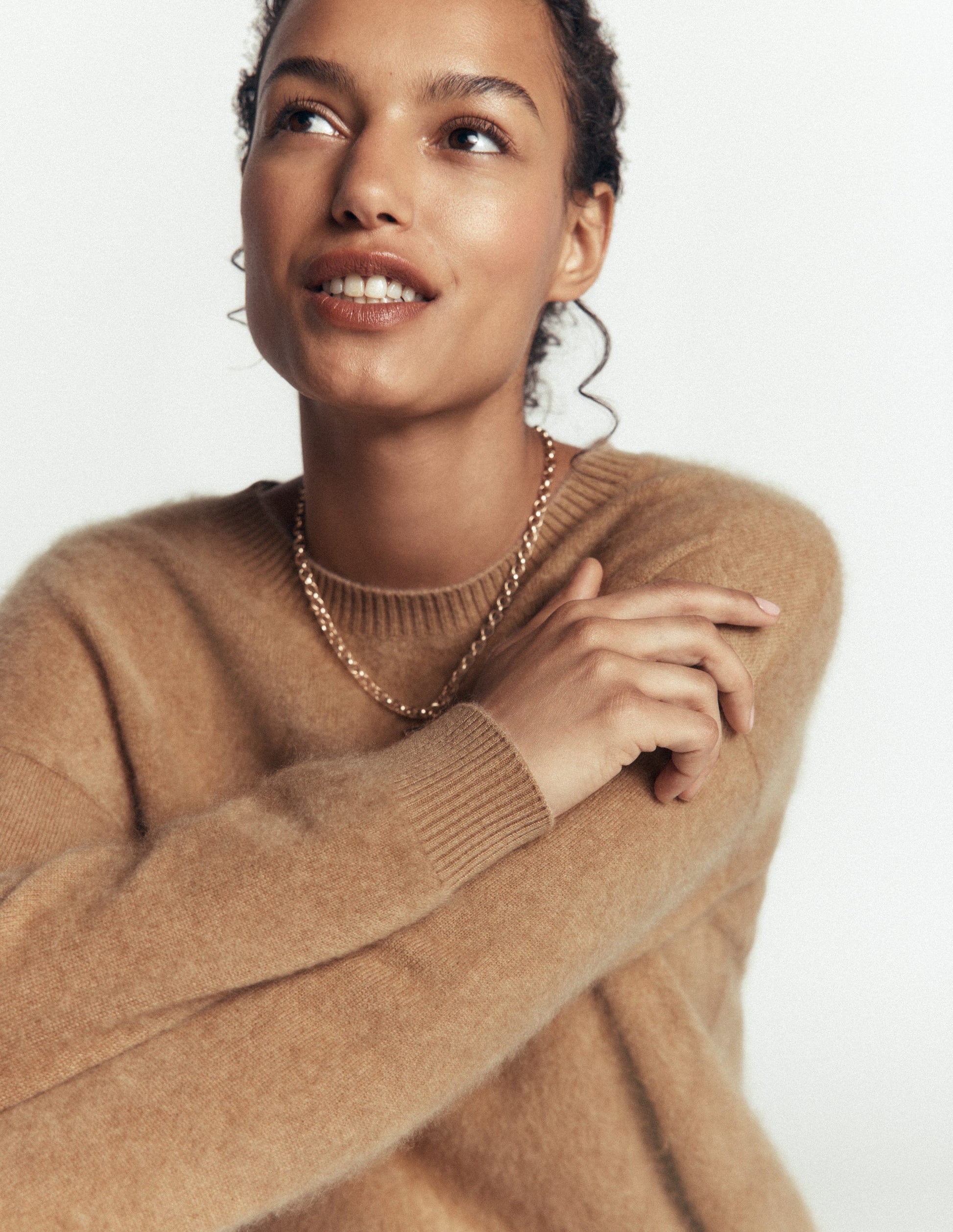 Kat Brushed Cashmere Jumper-Camel Melange-2