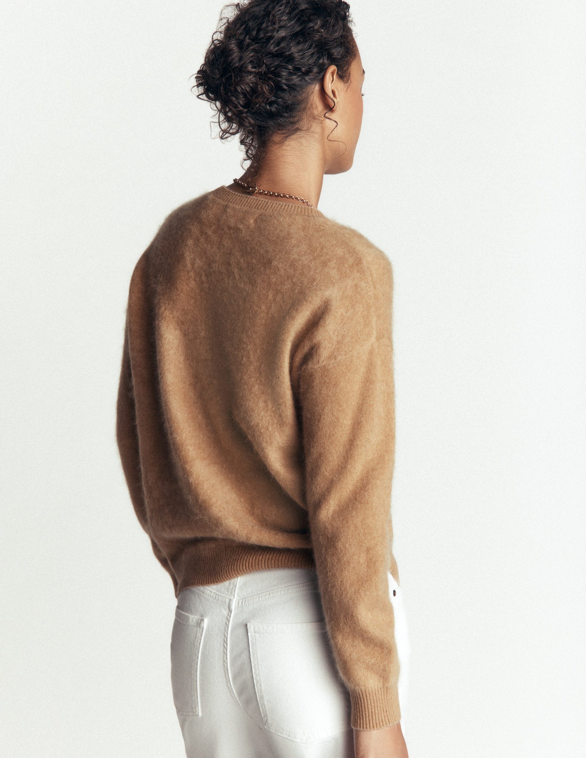 Kat Brushed Cashmere Jumper-Camel Melange-3