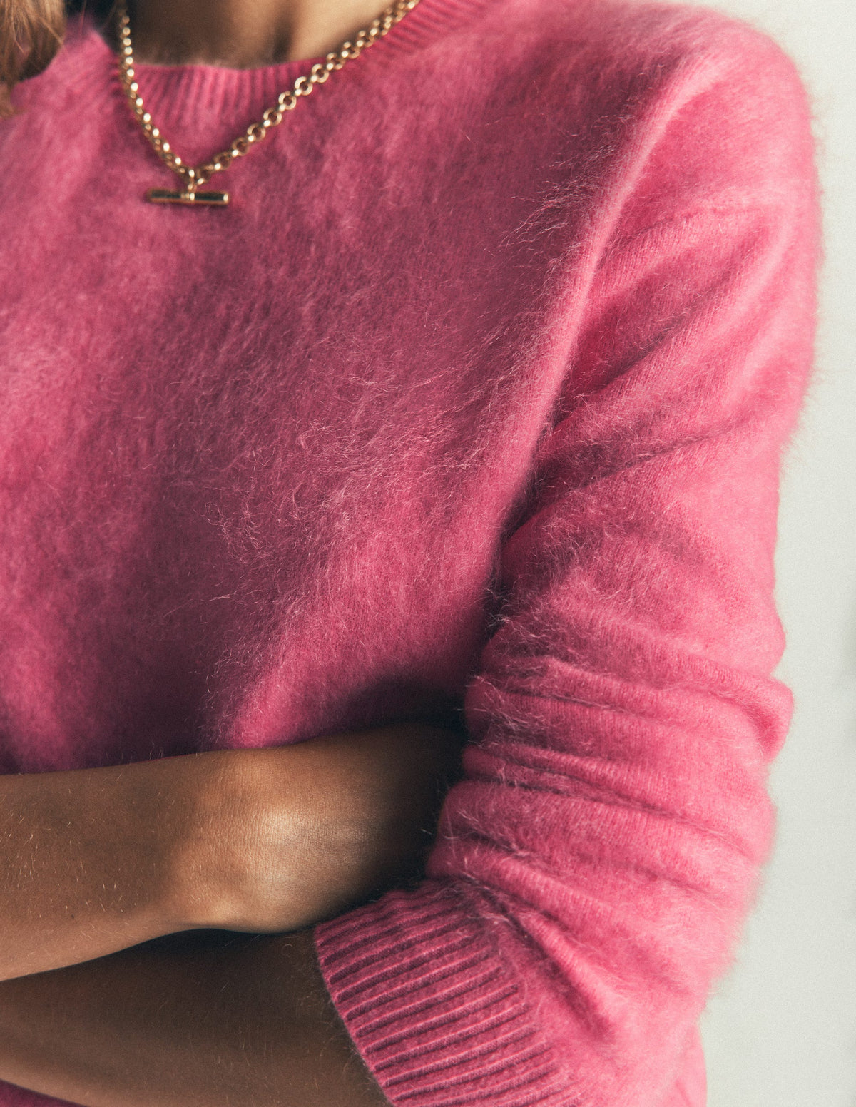 Kat Brushed Cashmere Jumper-Rose Pink - Image 2