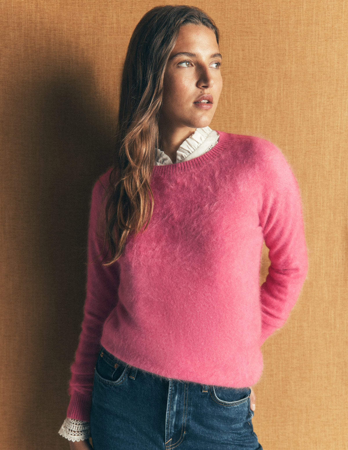 Kat Brushed Cashmere Jumper-Rose Pink-5