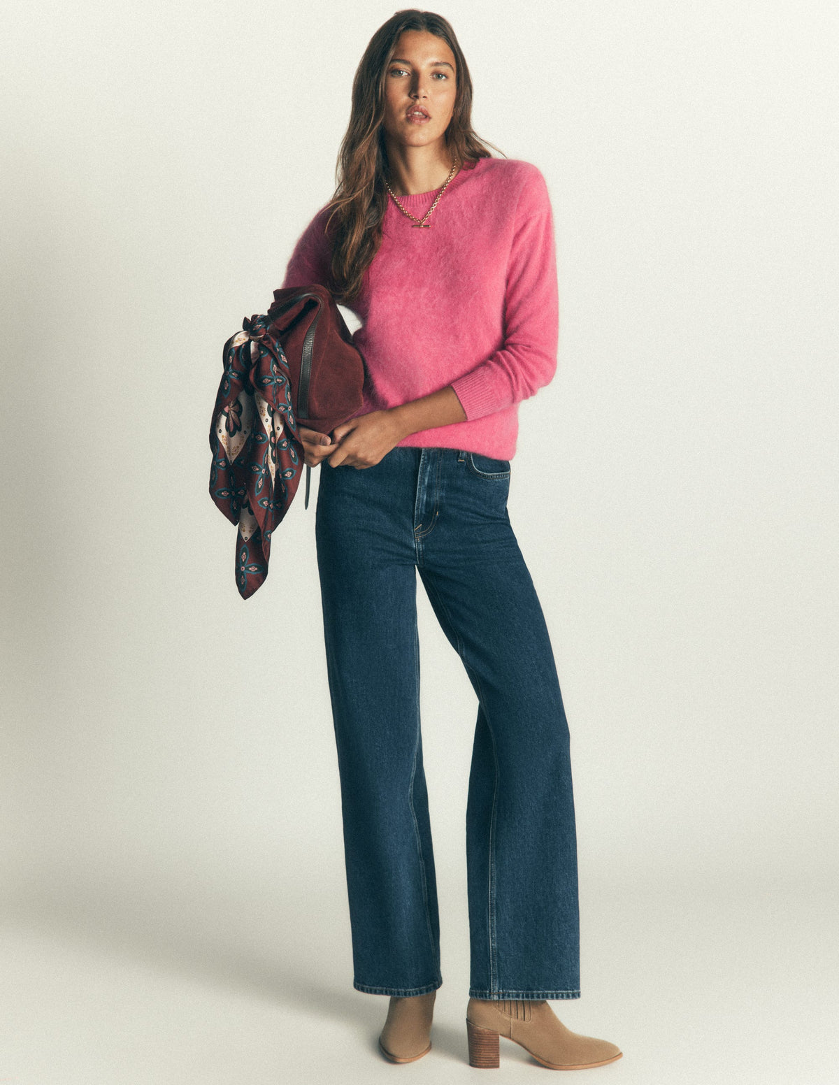 Kat Brushed Cashmere Jumper-Rose Pink-6