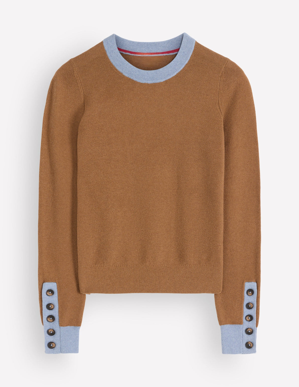Grace Colour Block Jumper-Camel, Blue-5